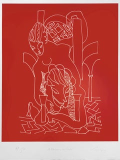 Charles Lapique  "la naissance du péché"  Original lithograph