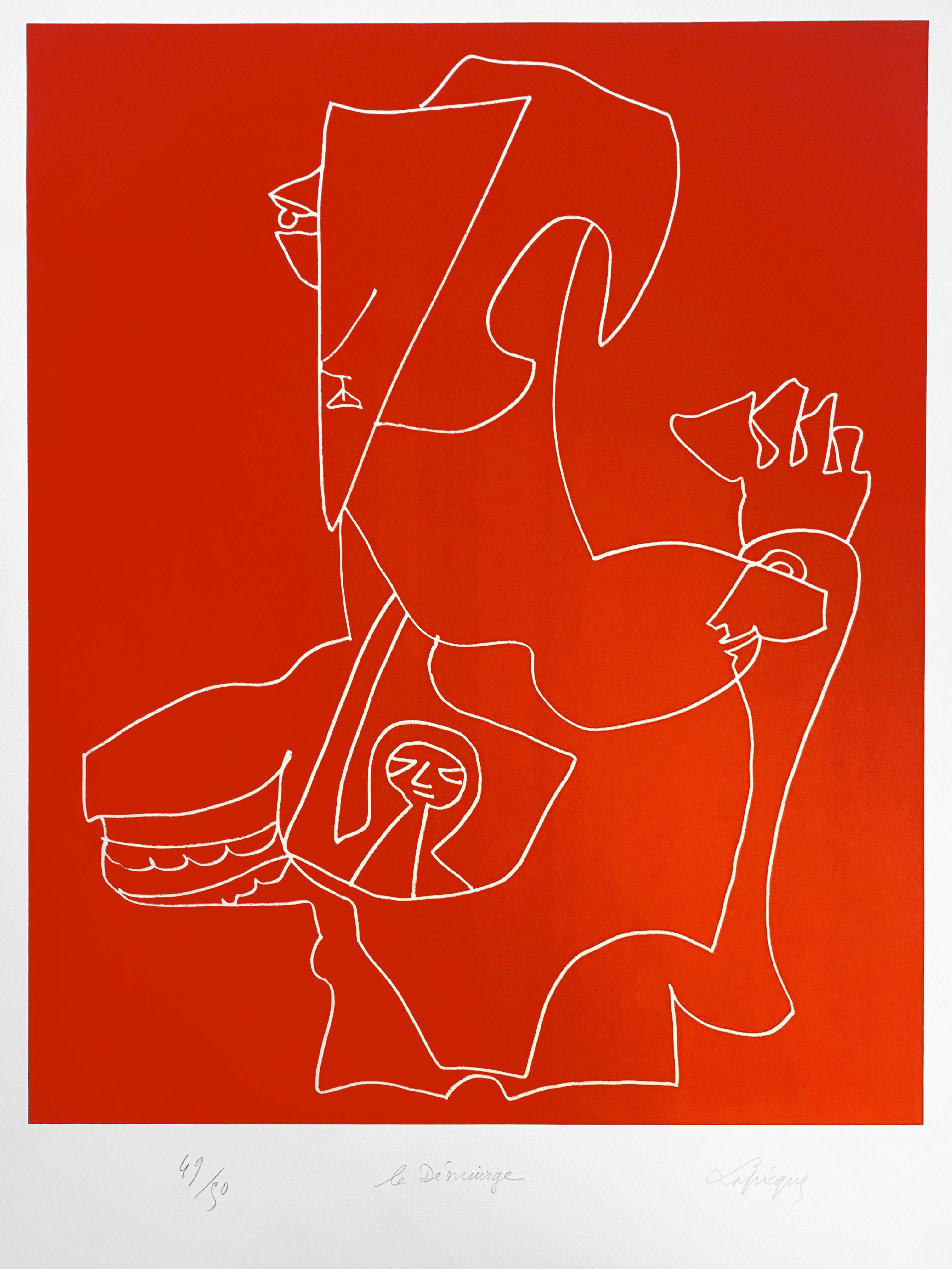 Charles Lapique  Le démiurge  Lithographie originale en vente 2