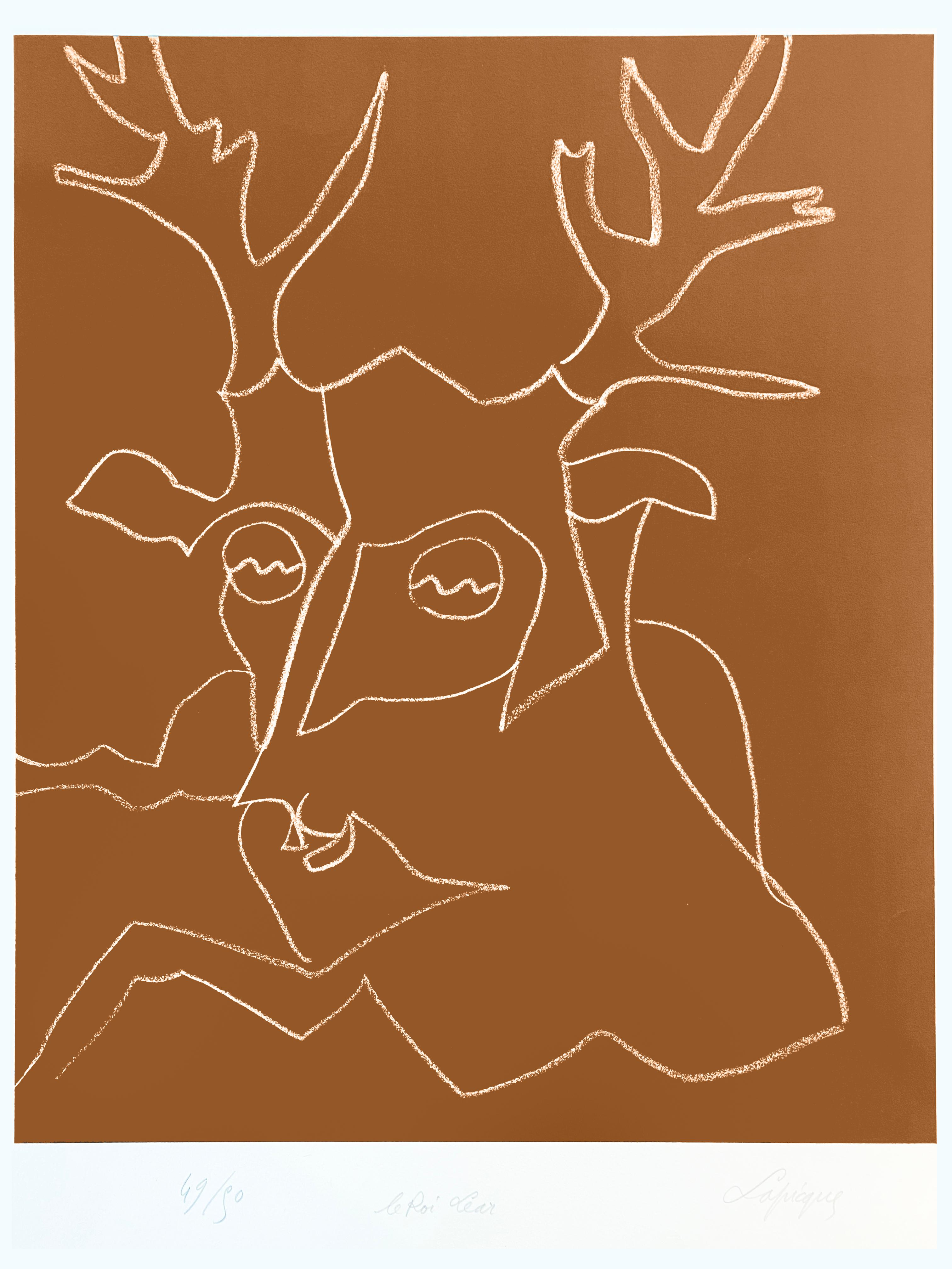 Charles Lapique 
Le roi lear
Lithographie originale sur papier vélin d'Arches Paris 
Numérotée, titrée et signée au crayon par l'artiste. 
N° 49/50
1966
Parfait état 
68,5 x 52,5 cm
Catalogue raisonné n° 286
290 euros