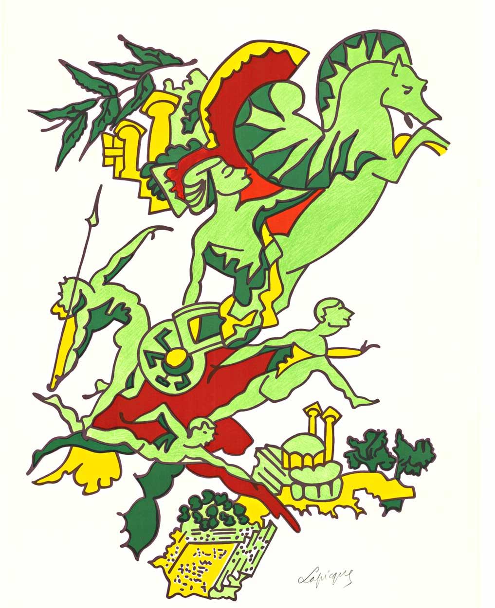 Cartel deportivo vintage original de los Juegos Olímpicos de 1972 en Munich, Alemania - Print de Charles Lapique