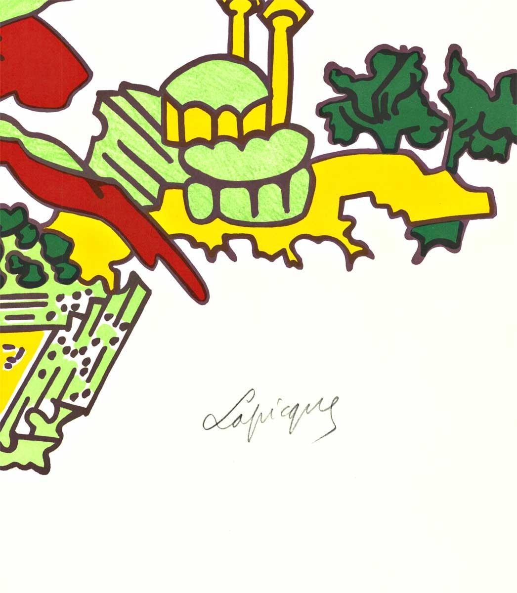 Cartel deportivo vintage original de los Juegos Olímpicos de 1972 en Munich, Alemania - Figurative Print Blanco de Charles Lapique