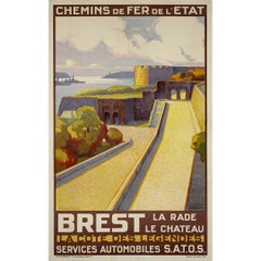 1930 Original-Reiseplakat von Charles Lautrou - Brest la côte des légendes