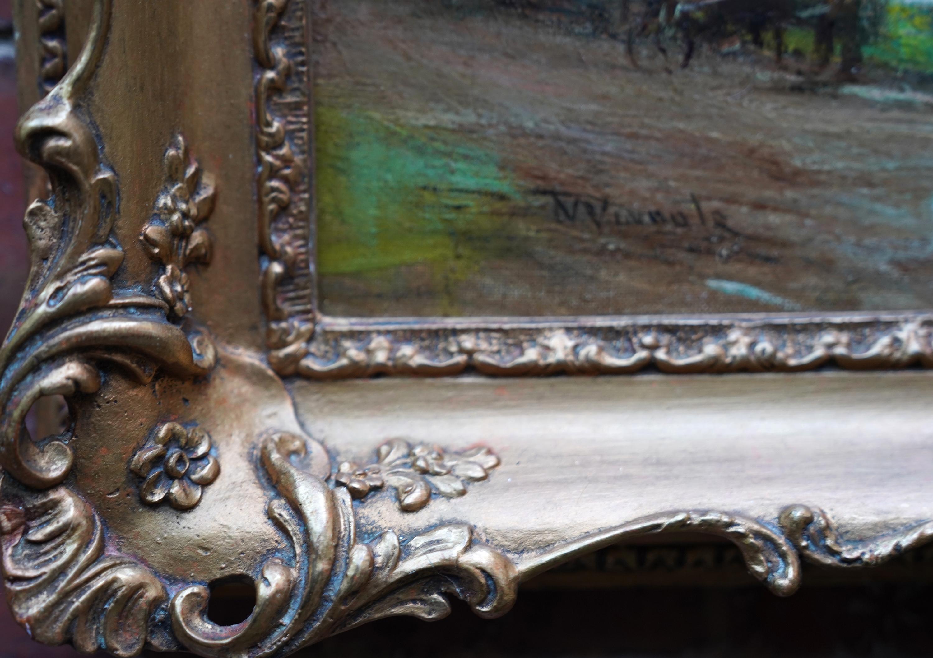 Landschaft mit Dorf - Schottische Edwardianische Impressionistische Kunst Ölgemälde im Angebot 2