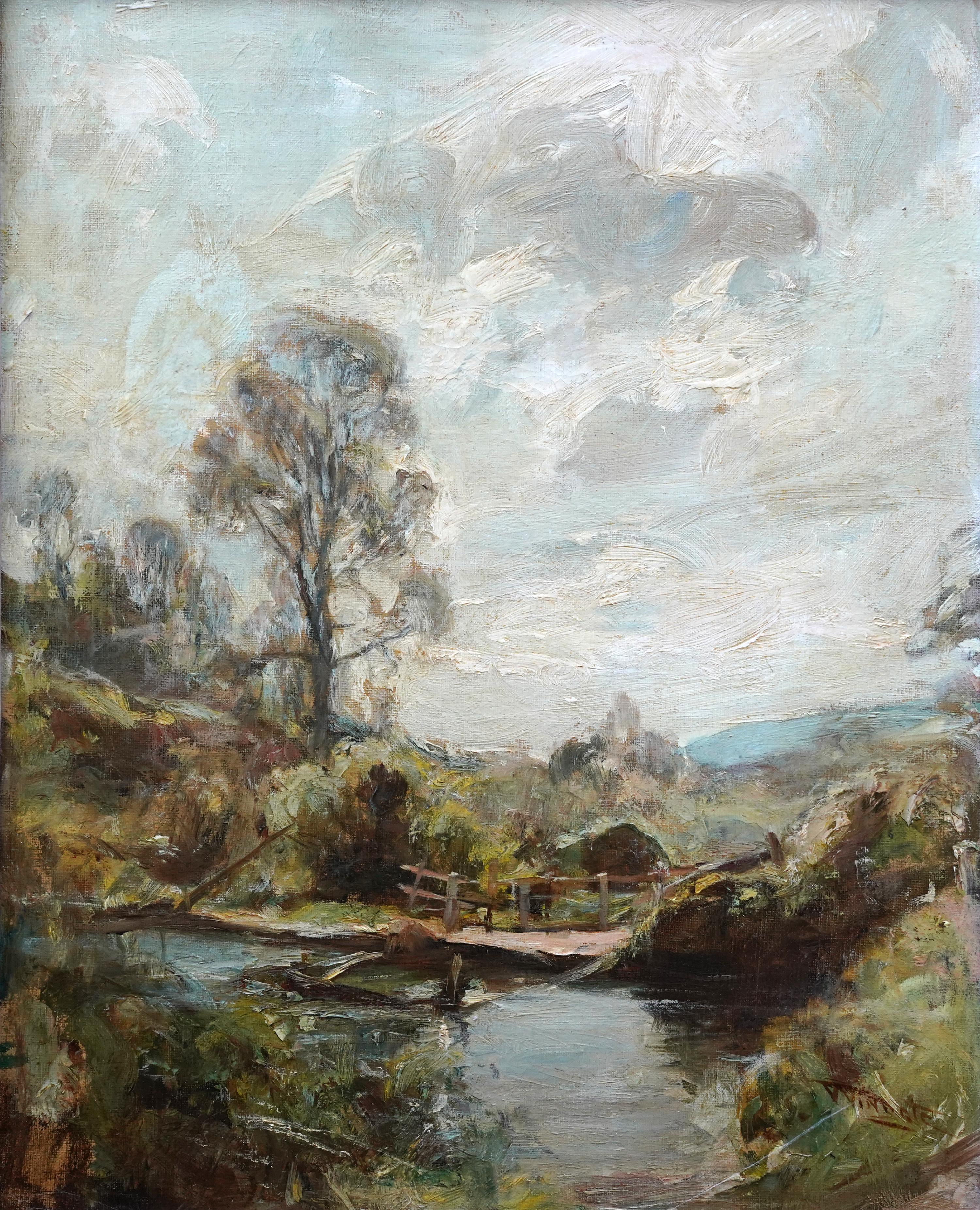 Paysage écossais - peinture à l'huile impressionniste écossaise victorienne Écosse en vente 6