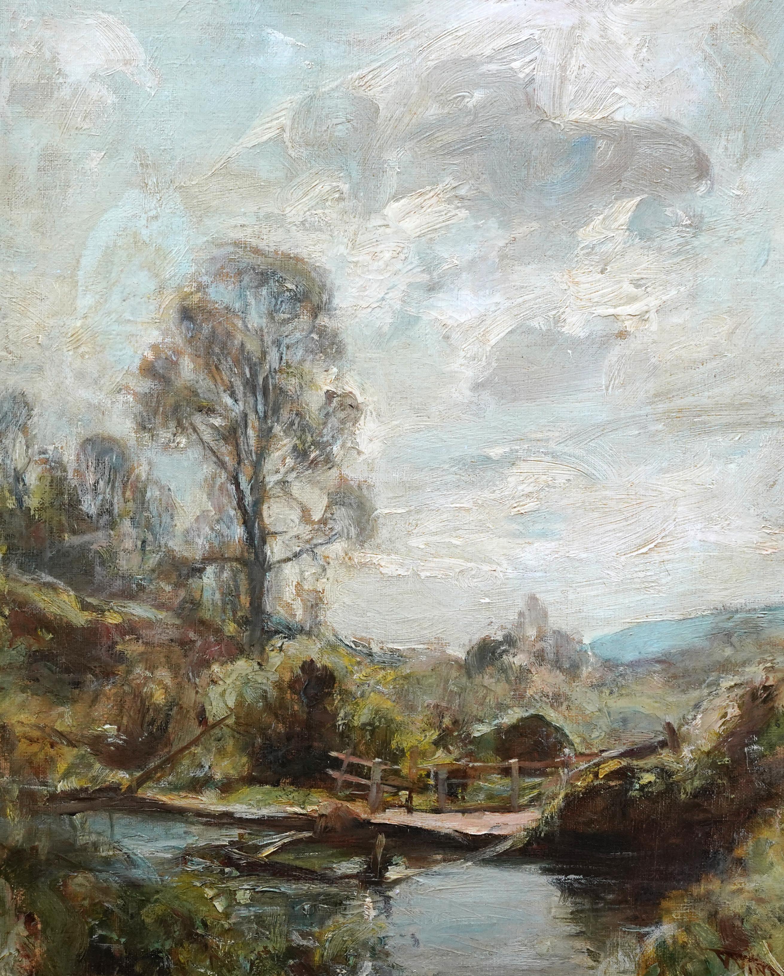 Paysage écossais - peinture à l'huile impressionniste écossaise victorienne Écosse - Impressionnisme Painting par Charles Lawton Wingate