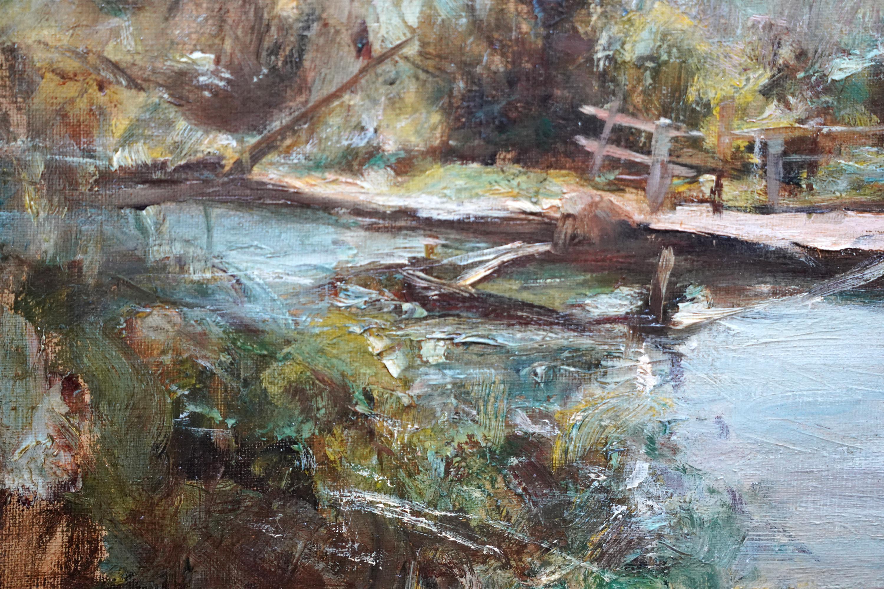 Paysage écossais - peinture à l'huile impressionniste écossaise victorienne Écosse en vente 2