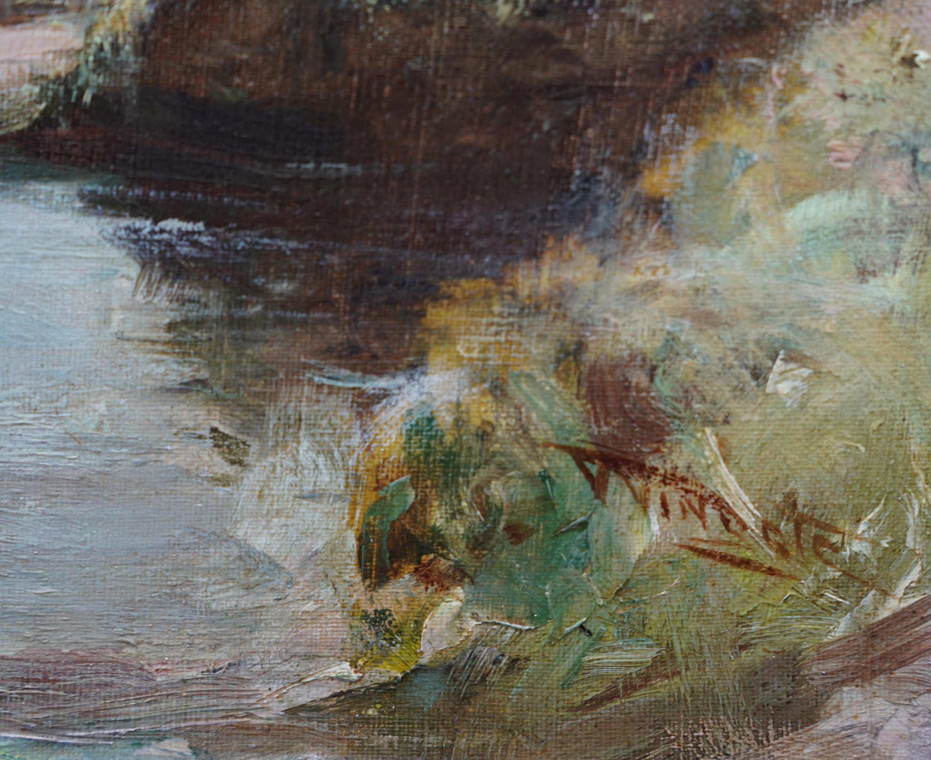 Paysage écossais - peinture à l'huile impressionniste écossaise victorienne Écosse en vente 3