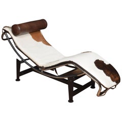 Retro Charles Le Corbusier Style LC4 Brown and White