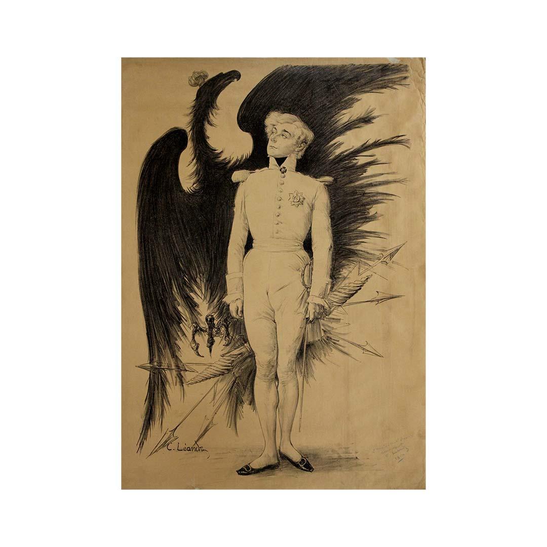 Original-Lithografie von 1899, Le Roi de Rome - L'Aiglon, von Charles Léandre im Angebot 1