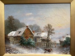 19th century English Village scenes in the show, with Cottages, Chickens and man
