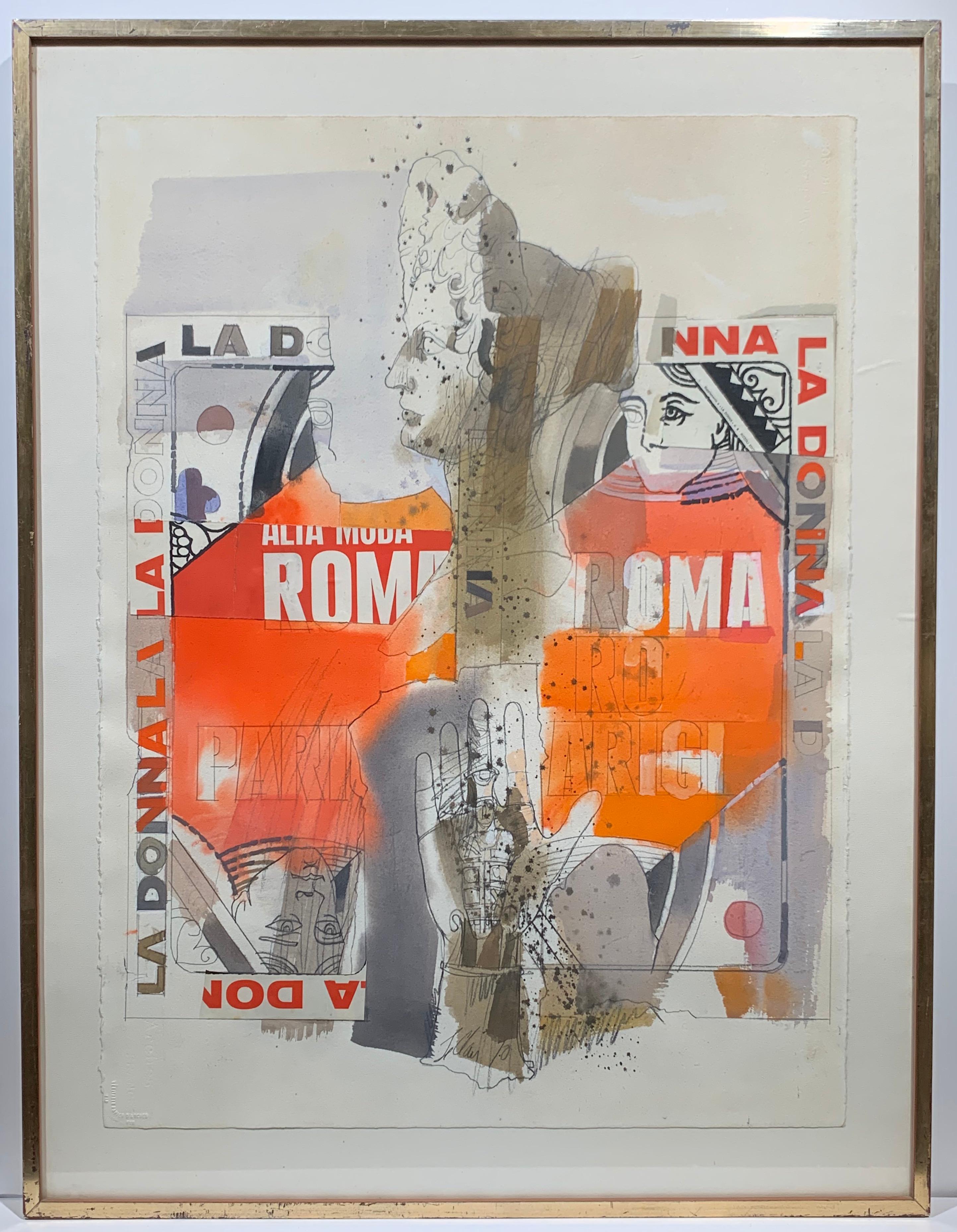Abstract Painting Charles LeClair - La Donna (pop Art queen playing card - peinture abstraite de la reine de jeu)