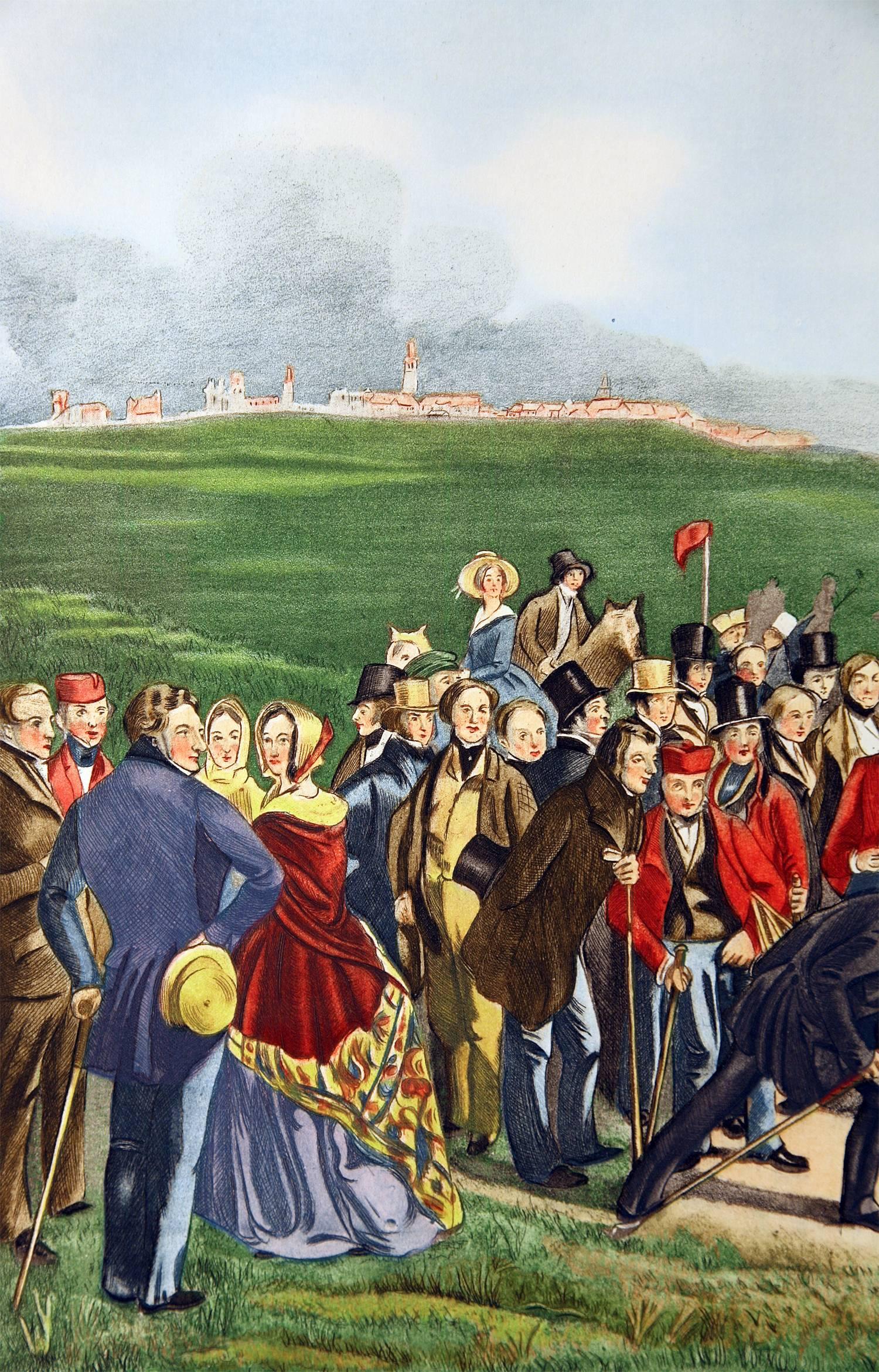 Early Golf Tournament at St. Andrews, Scotland - Print by Charles Lees