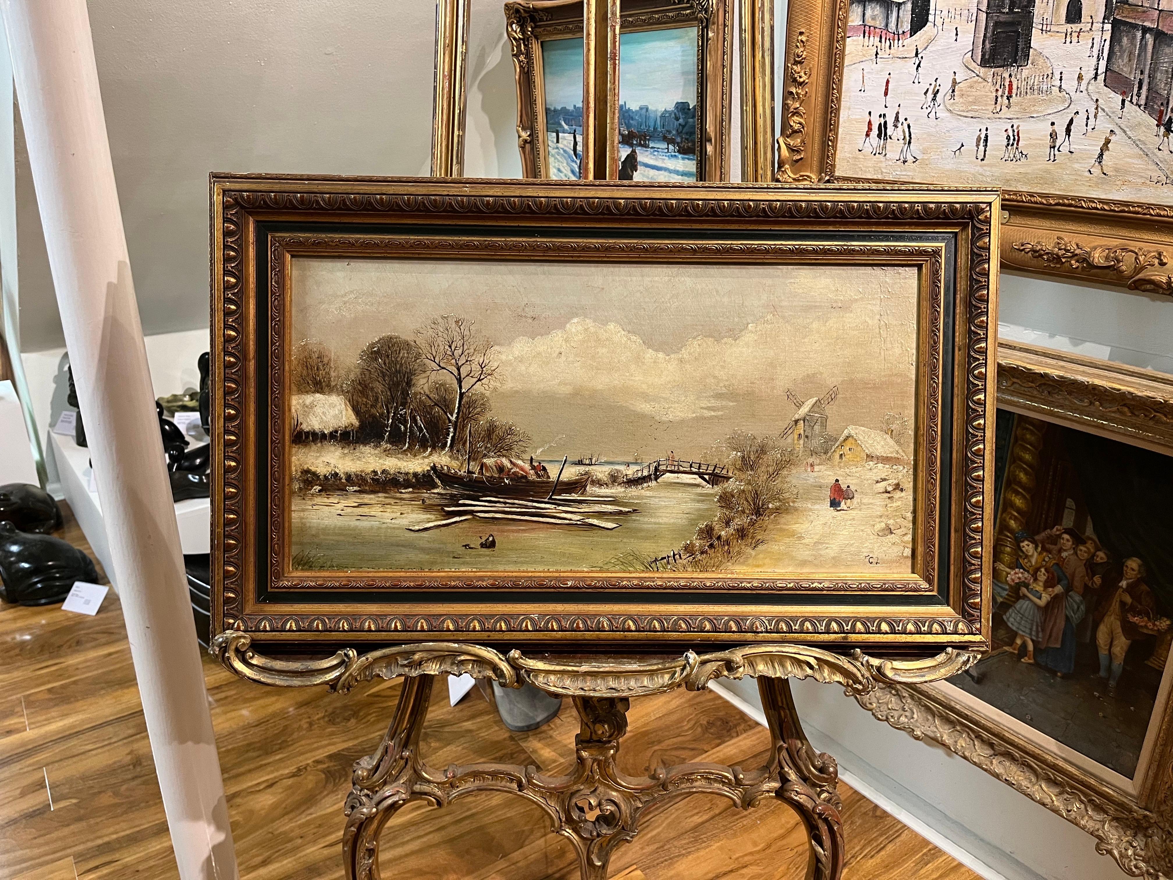 PINTURA AL ÓLEO Firmado C L  VIEJO MAESTRO PINTOR Siglo XIX ESCUELA BELGA en venta 5