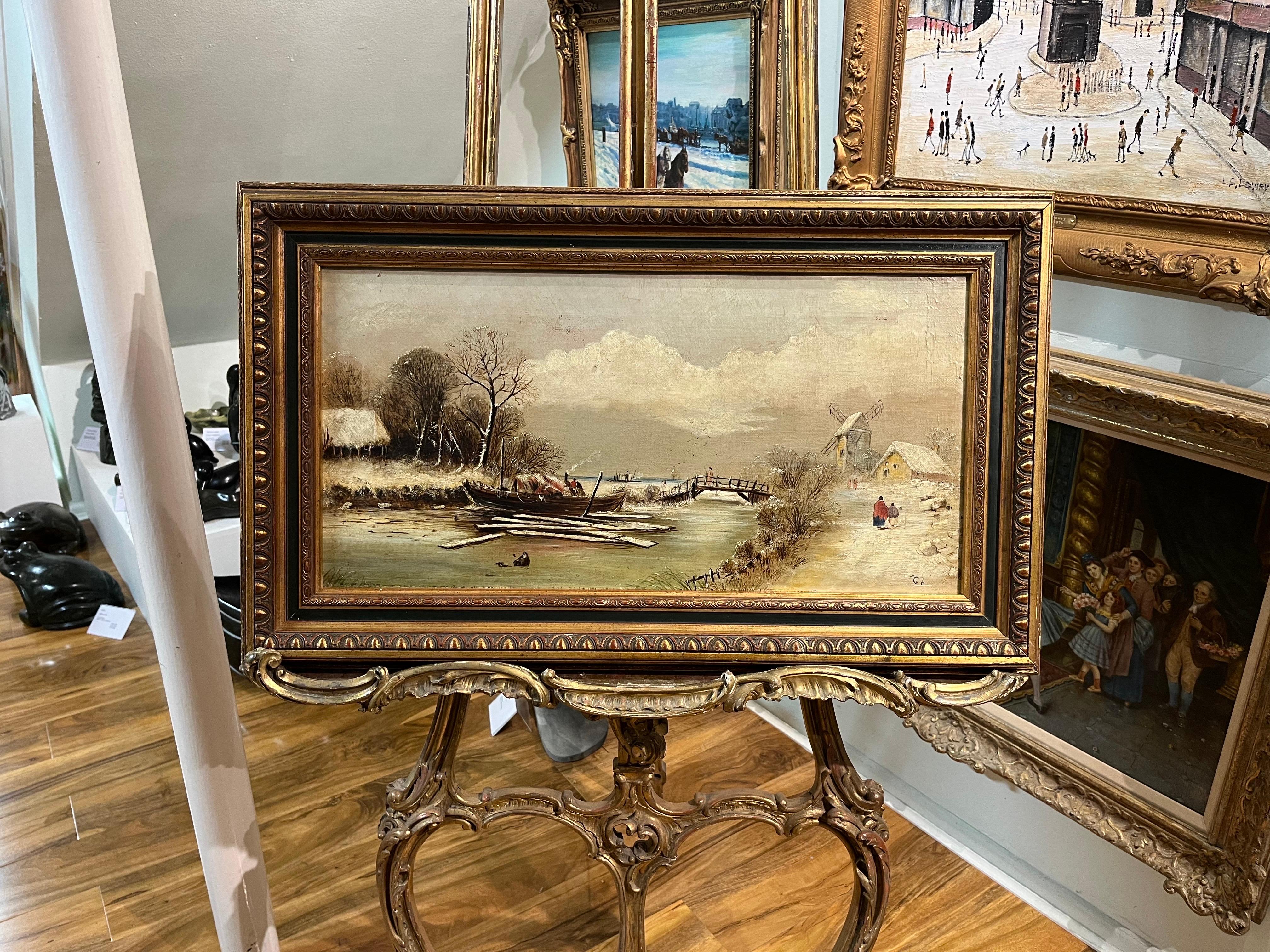 PINTURA AL ÓLEO Firmado C L  VIEJO MAESTRO PINTOR Siglo XIX ESCUELA BELGA en venta 6