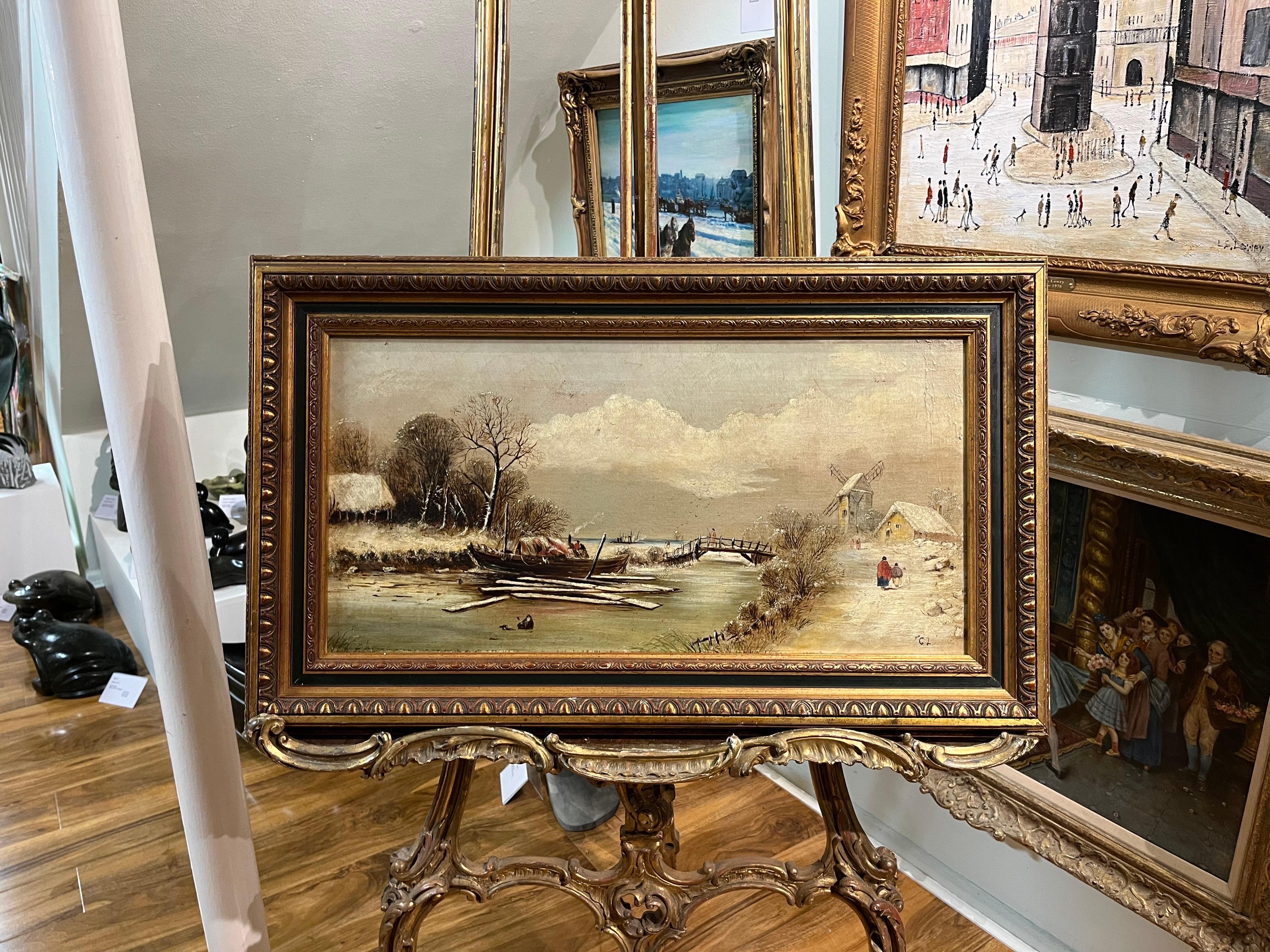 PINTURA AL ÓLEO Firmado C L  VIEJO MAESTRO PINTOR Siglo XIX ESCUELA BELGA en venta 7