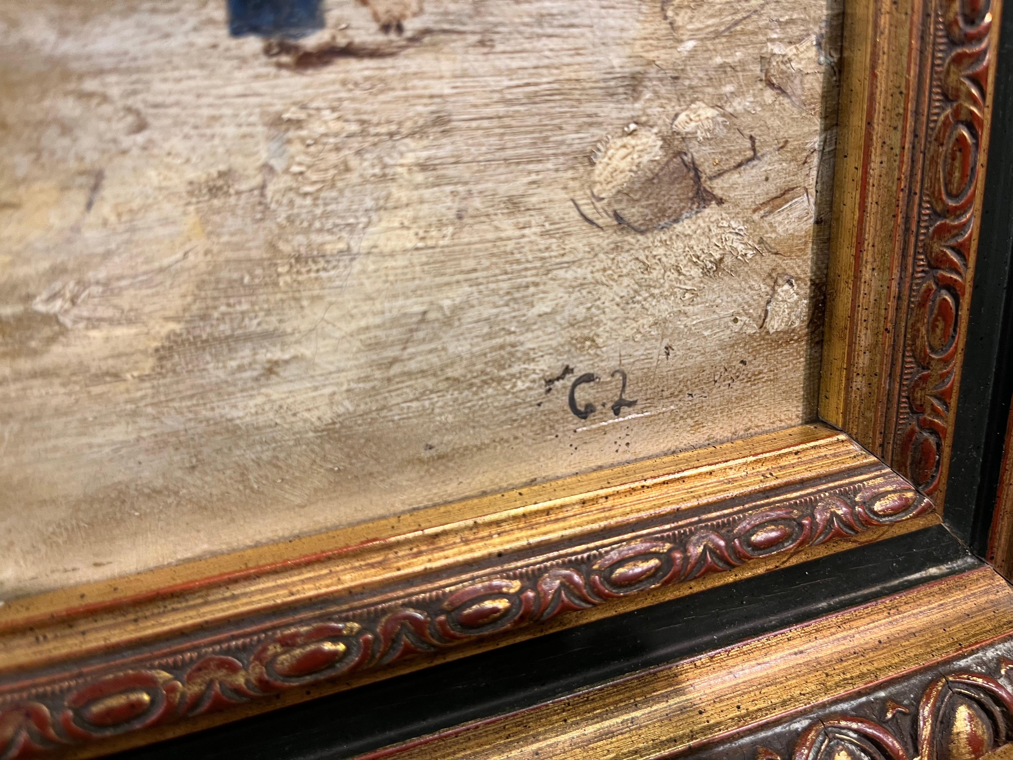 PINTURA AL ÓLEO Firmado C L  VIEJO MAESTRO PINTOR Siglo XIX ESCUELA BELGA en venta 12