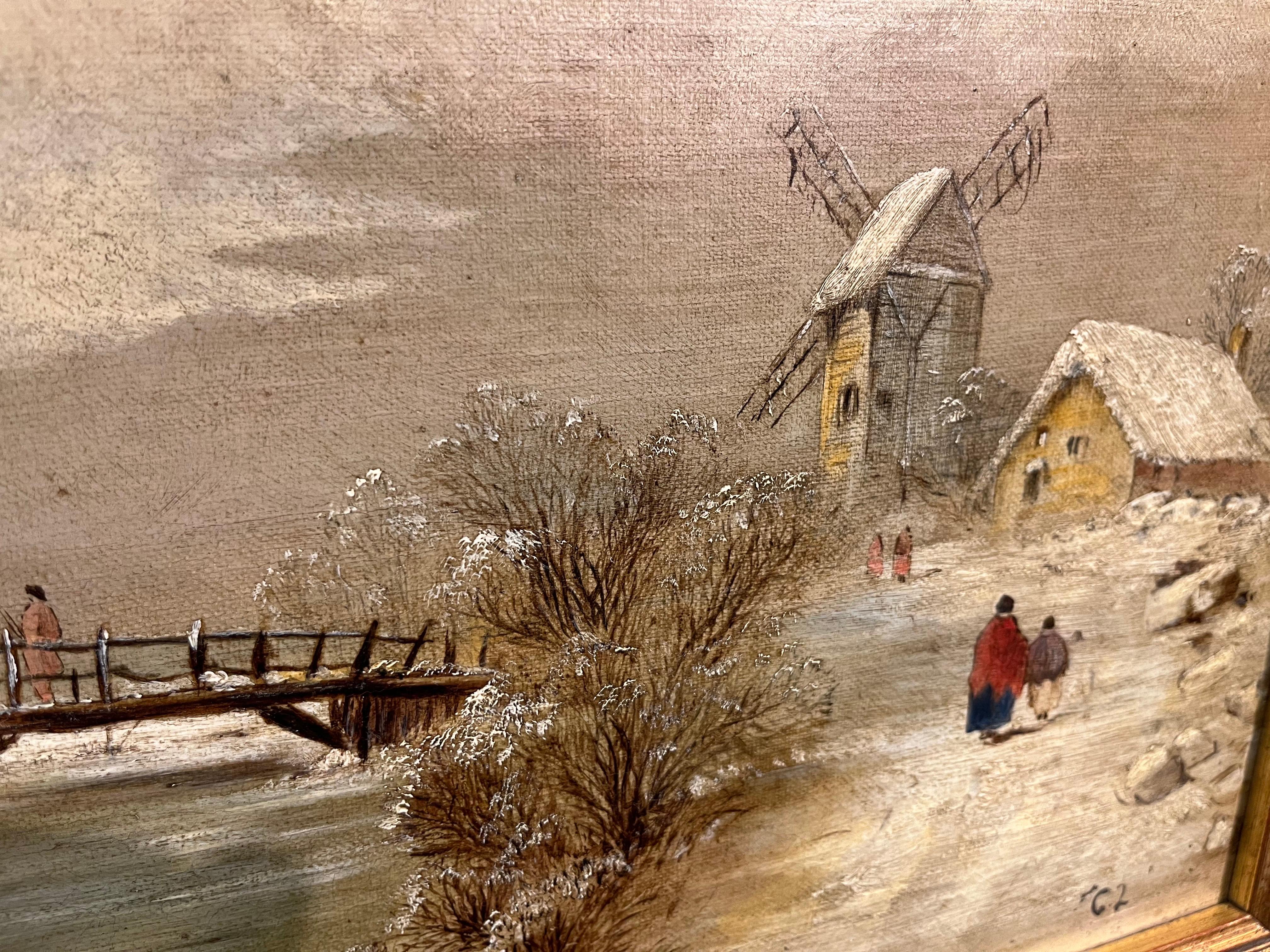 PINTURA AL ÓLEO Firmado C L  VIEJO MAESTRO PINTOR Siglo XIX ESCUELA BELGA en venta 13