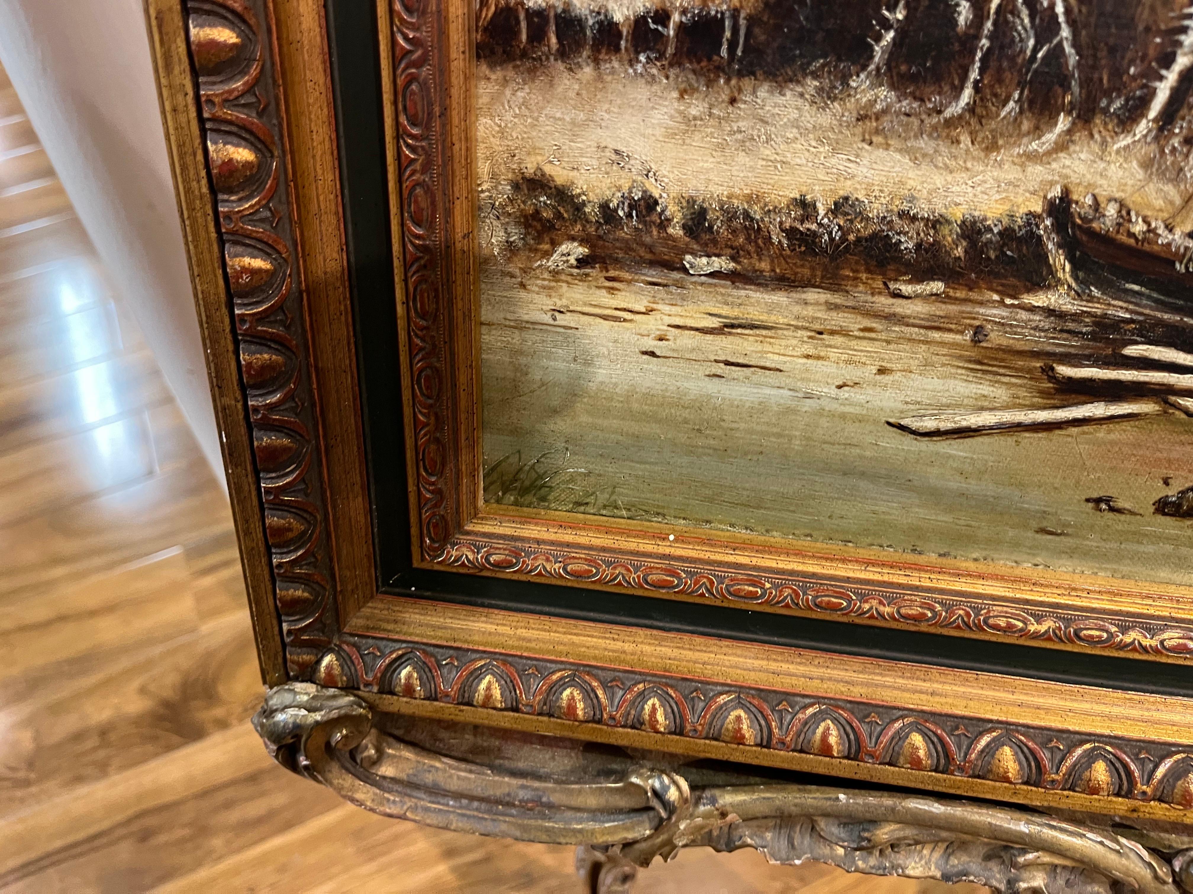PINTURA AL ÓLEO Firmado C L  VIEJO MAESTRO PINTOR Siglo XIX ESCUELA BELGA en venta 14