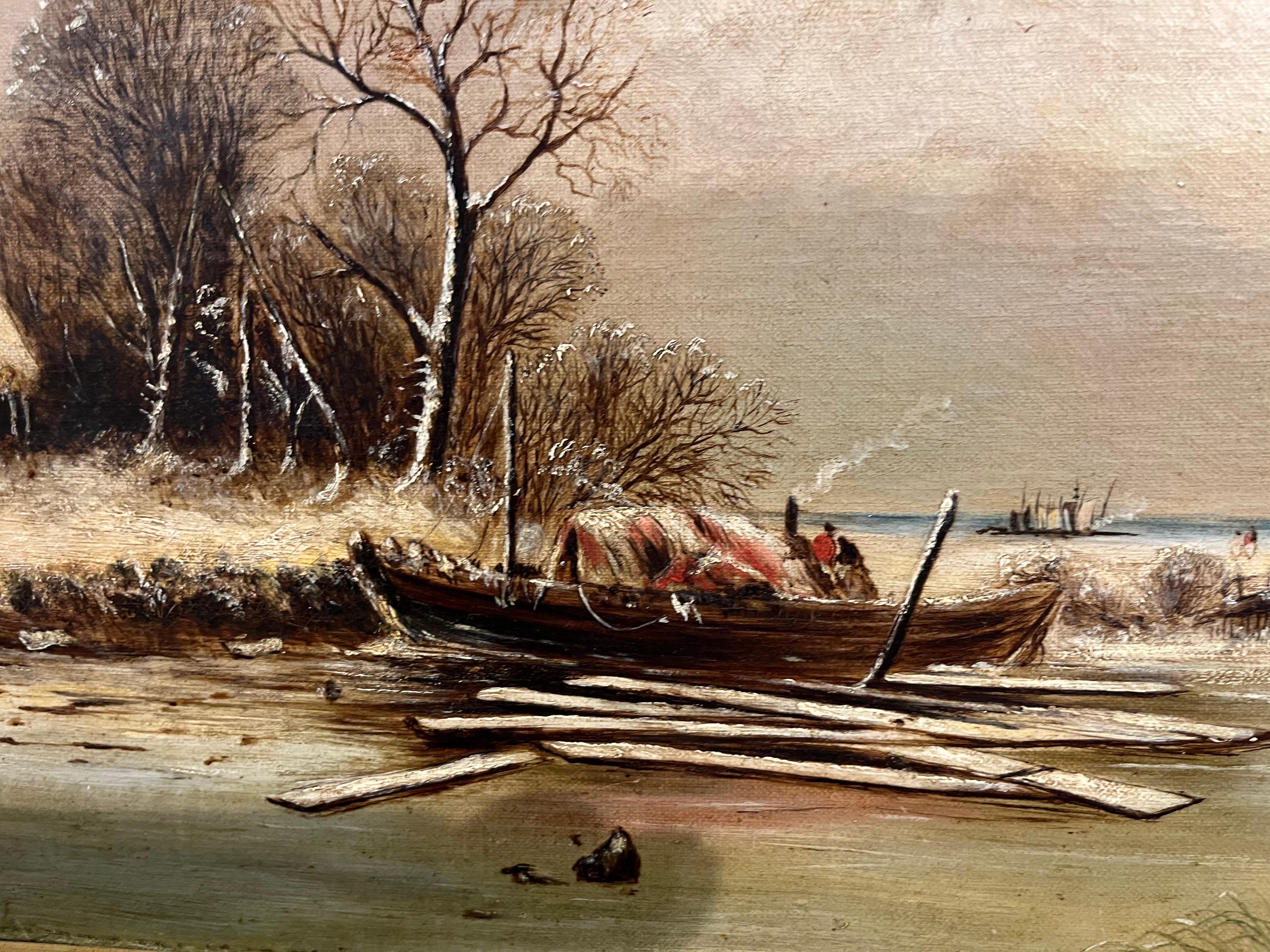 PINTURA AL ÓLEO Firmado C L  VIEJO MAESTRO PINTOR Siglo XIX ESCUELA BELGA en venta 2