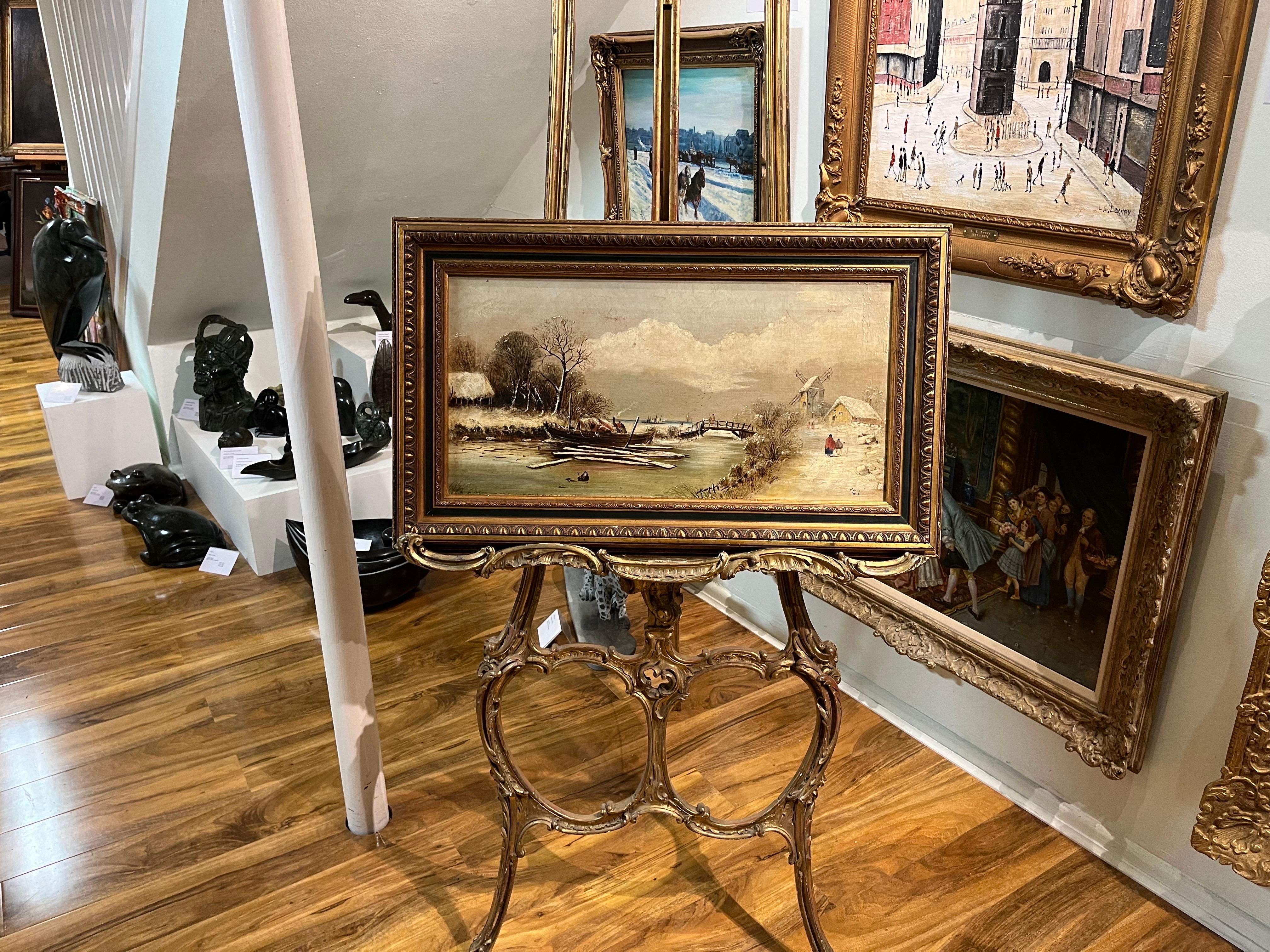 PINTURA AL ÓLEO Firmado C L  VIEJO MAESTRO PINTOR Siglo XIX ESCUELA BELGA en venta 4