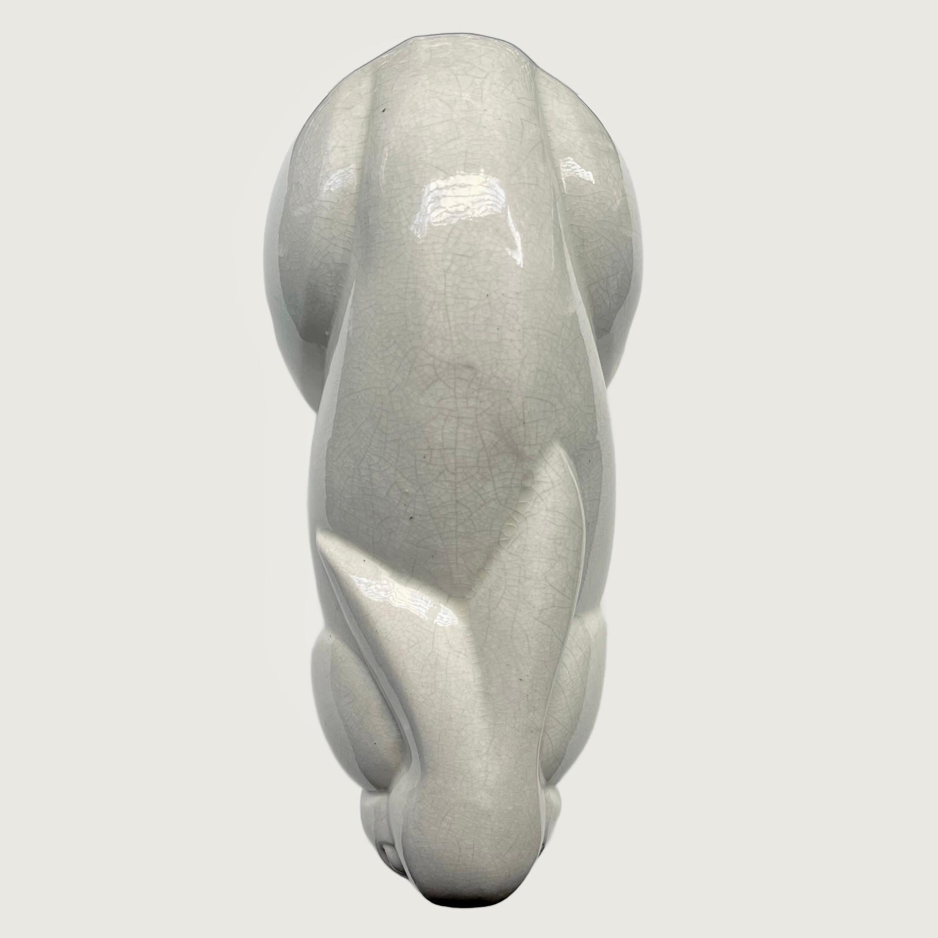 Charles Lemanceau (1905-1980) Art Deco Keramik-Liegesessel aus Kaninchen aus Keramik im Angebot 2