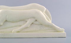 Charles Lemanceau, sculpteur français, sculpture Art déco de lévriers
