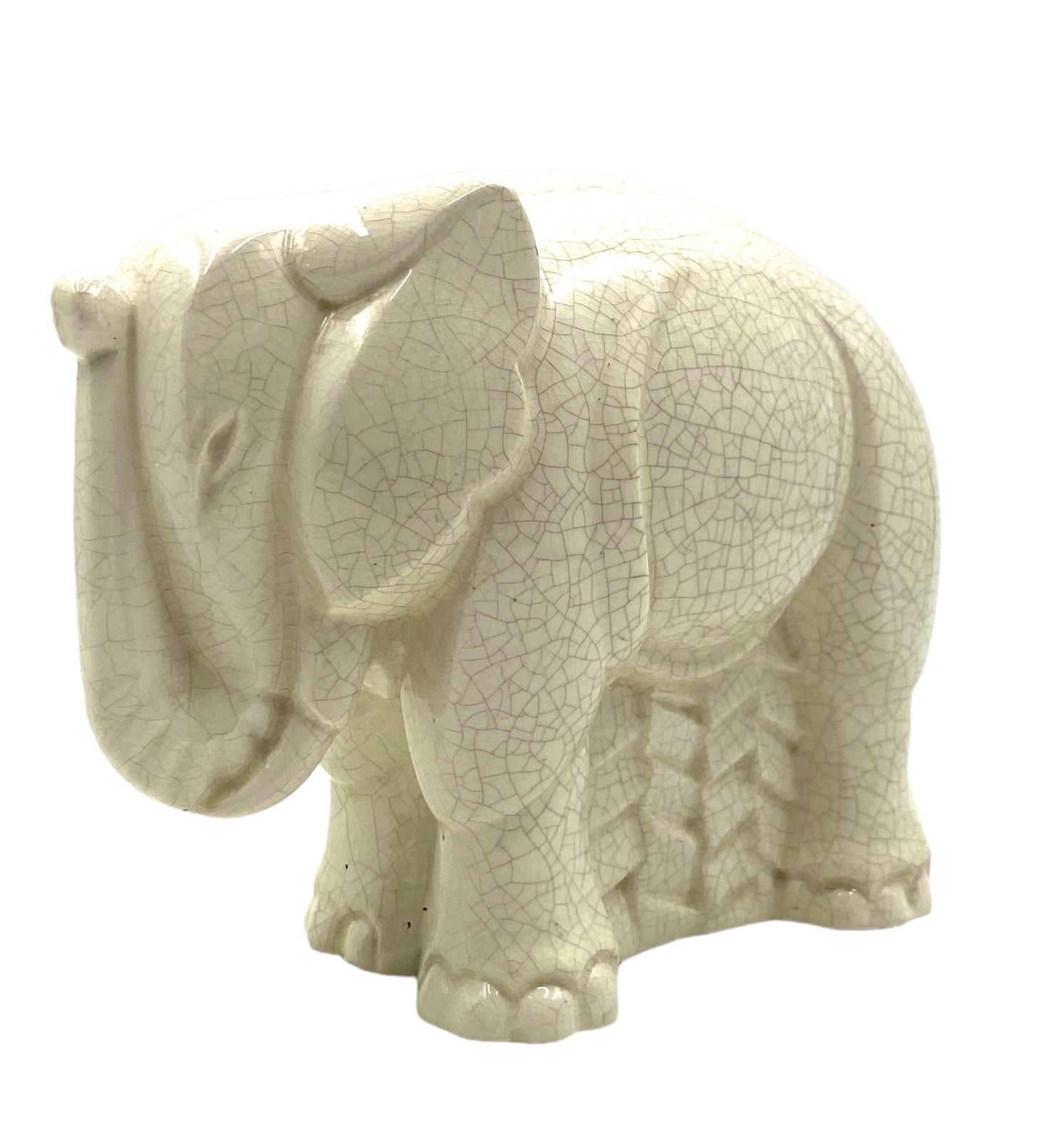 Charles Lemanceau, Art Déco Cubist Elephant, Saint-Clement, France, 1930 For Sale 1