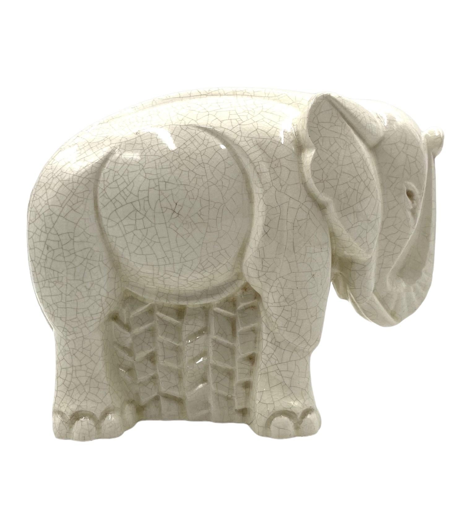 Charles Lemanceau, Art Déco Cubist Elephant, Saint-Clement, France, 1930 For Sale 4