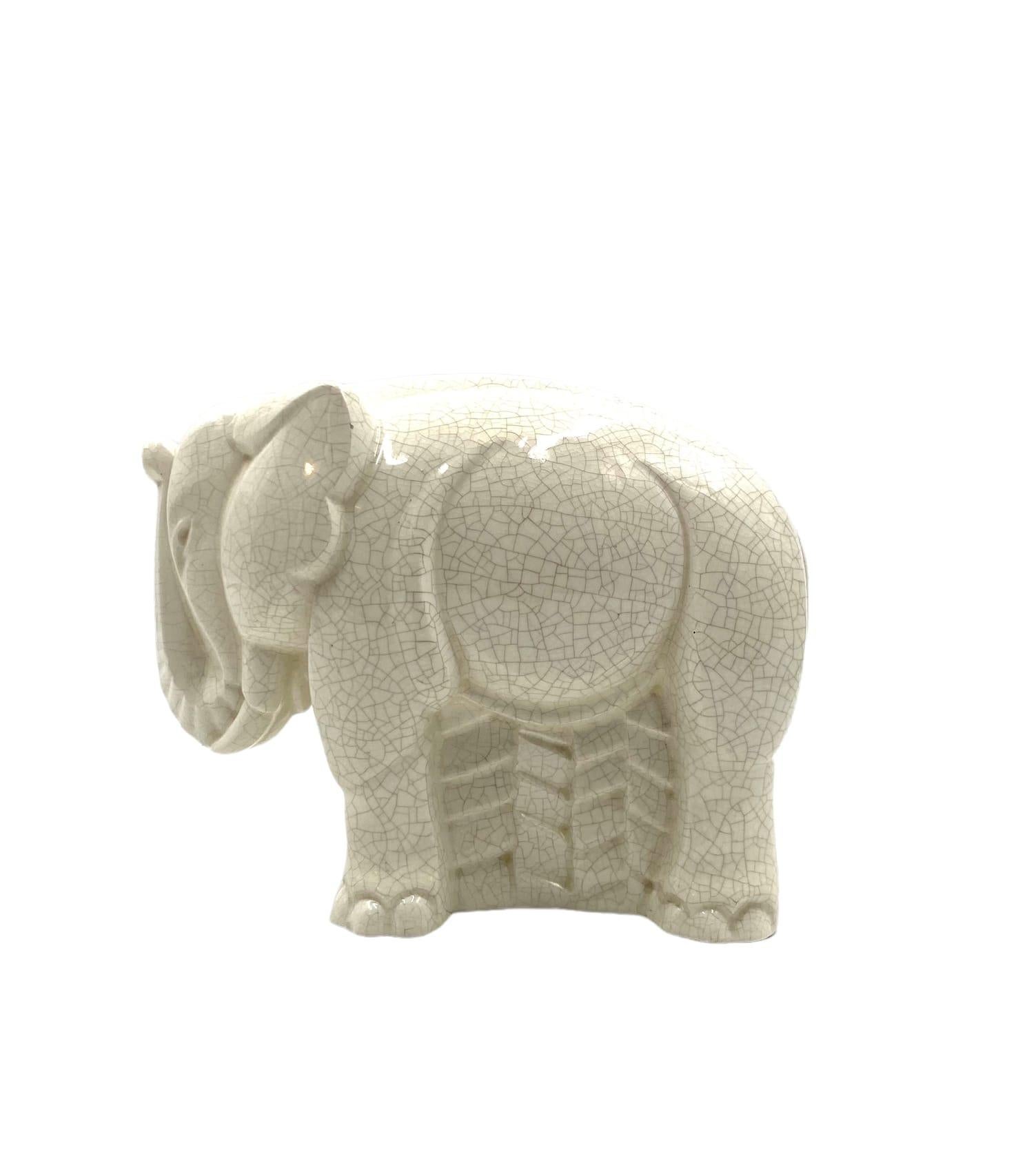 Charles Lemanceau, Art Déco Cubist Elephant, Saint-Clement, France, 1930 For Sale 10