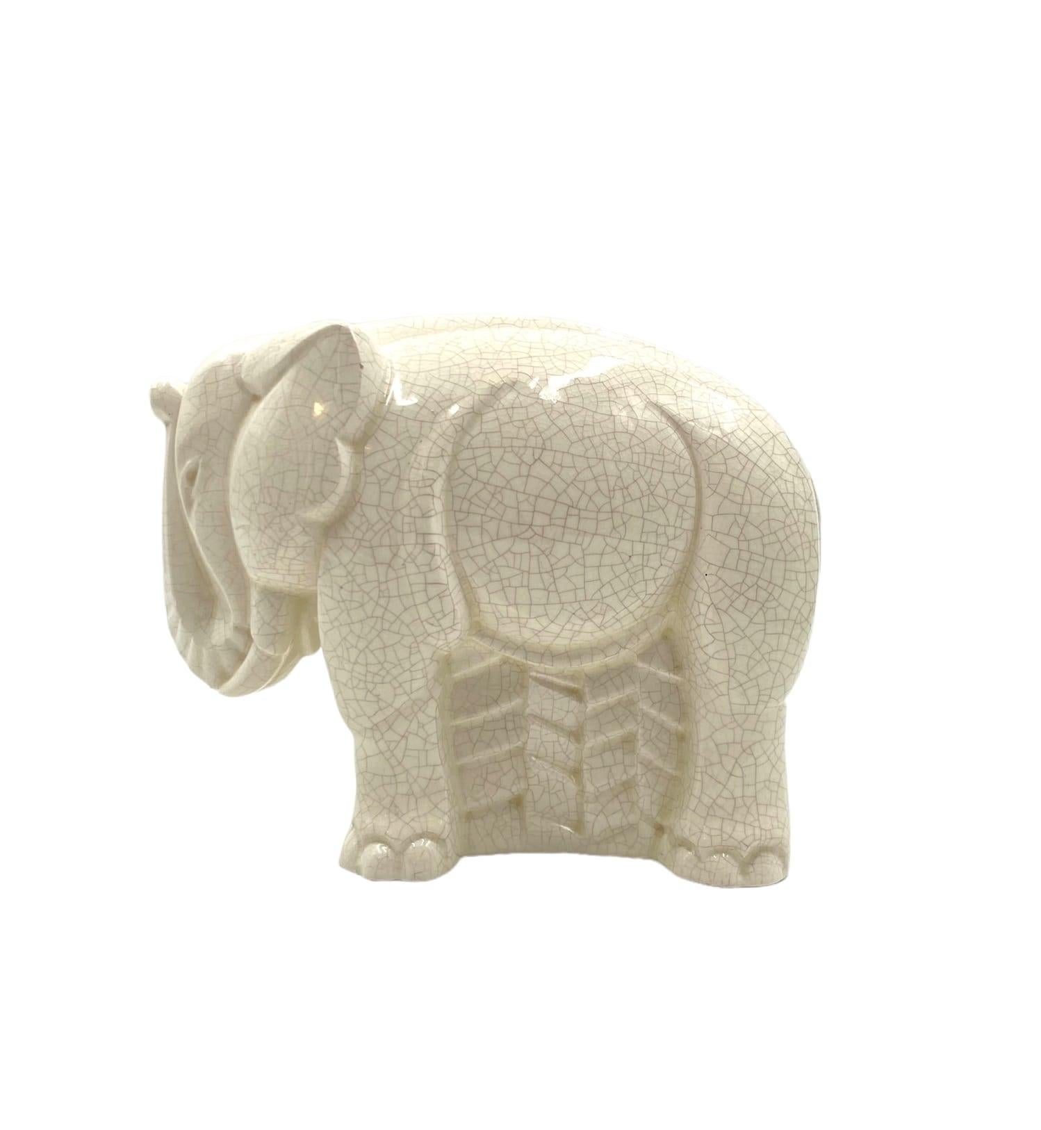 Charles Lemanceau, Art Déco Cubist Elephant, Saint-Clement, France, 1930 For Sale 12