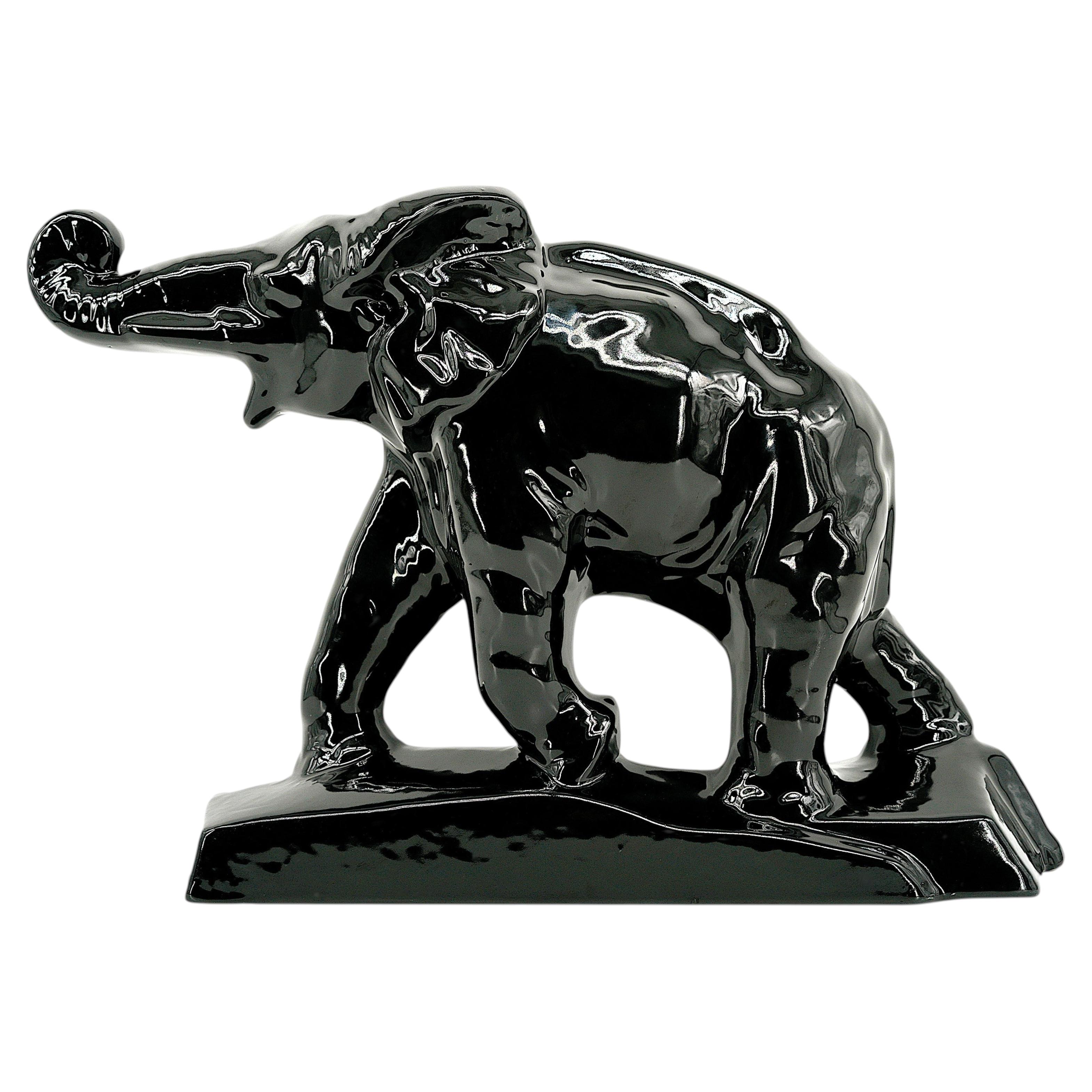 Charles LEMANCEAU Art Deco Elephant Sculpture, France 1920 For Sale