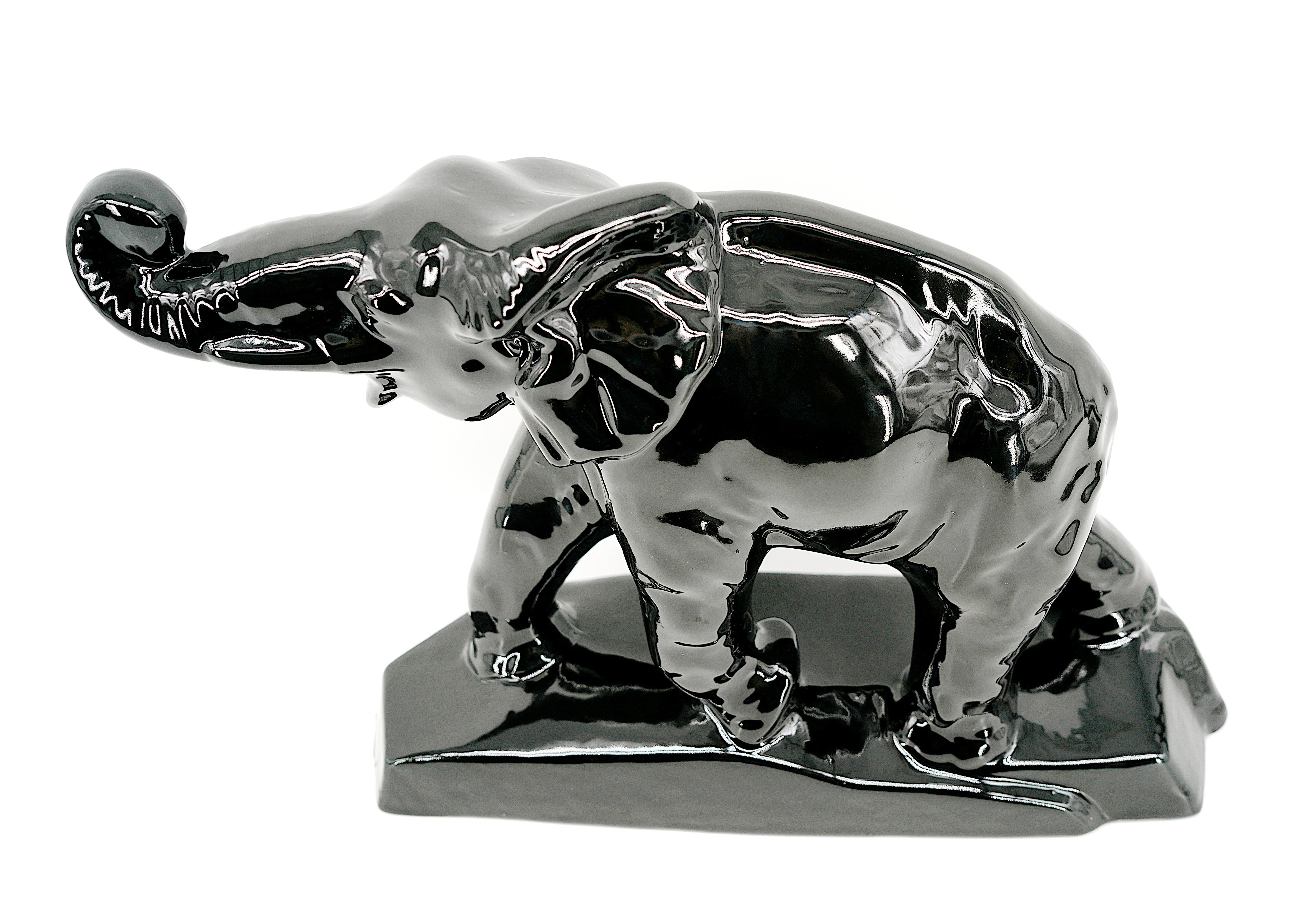 Charles LEMANCEAU Art Deco Elephant Sculpture, France, 1920 For Sale 1