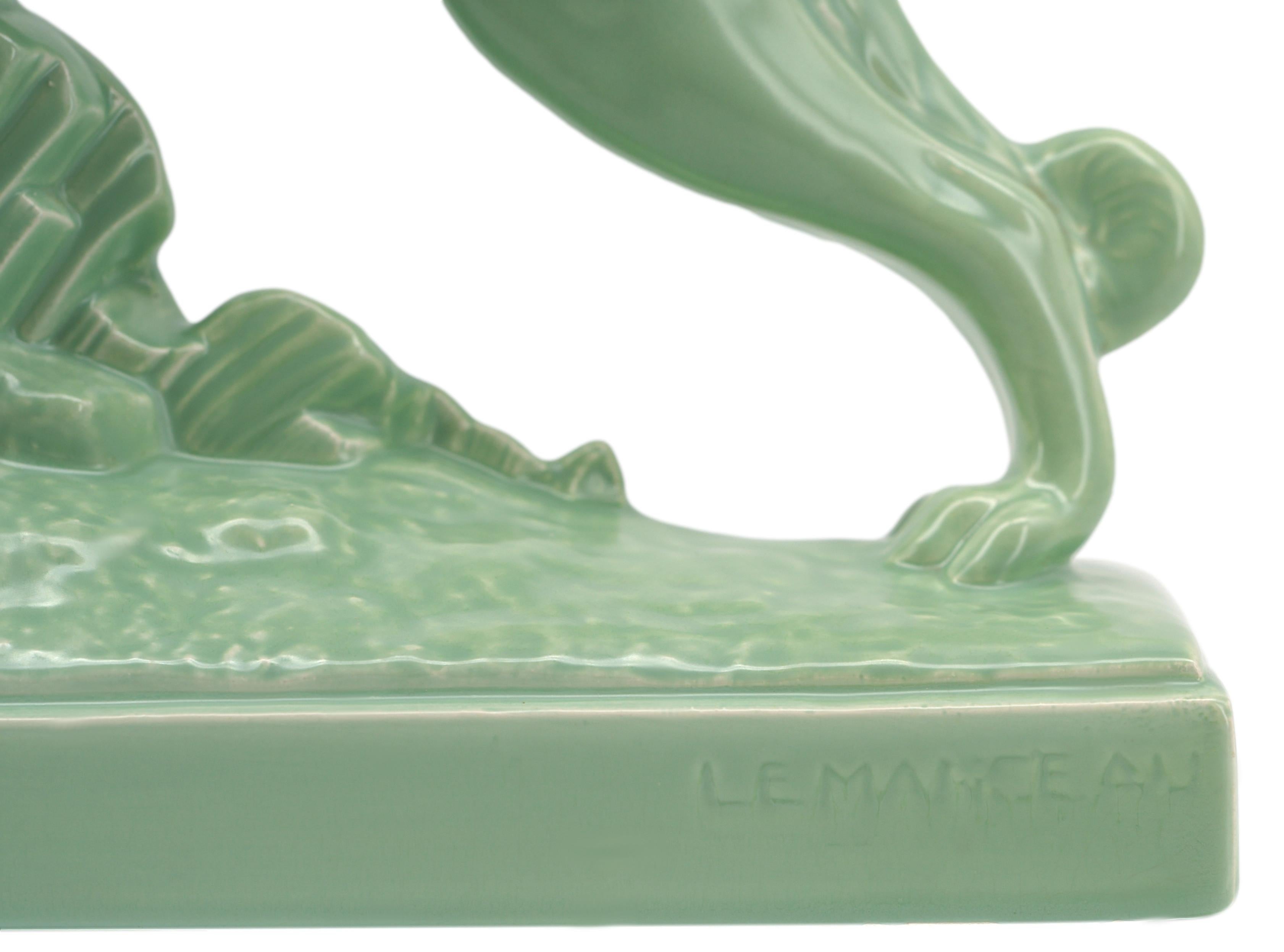 Charles LEMANCEAU Keramik-Keramik- Greyhound-Couple, Paar, 1920 im Angebot 6