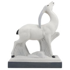 Charles Lemanceau Antelope in ceramica Art Deco francese, 1920