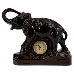 Vintage Charles Lemanceau French Art Deco Elephant Clock, 1930s