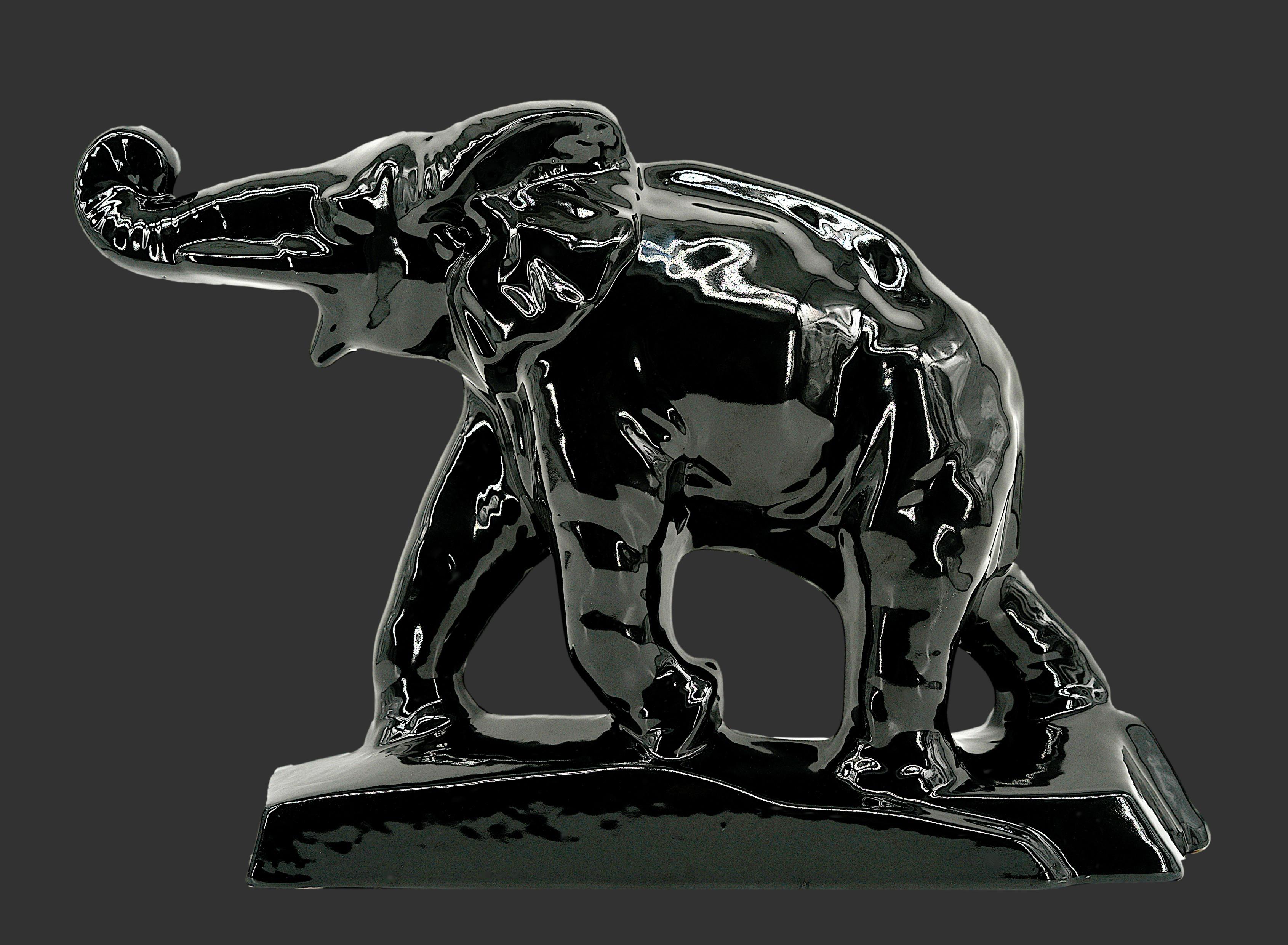 Sculpture d'éléphant Art déco français Charles LEMANCEAU, années 1930 en vente 1