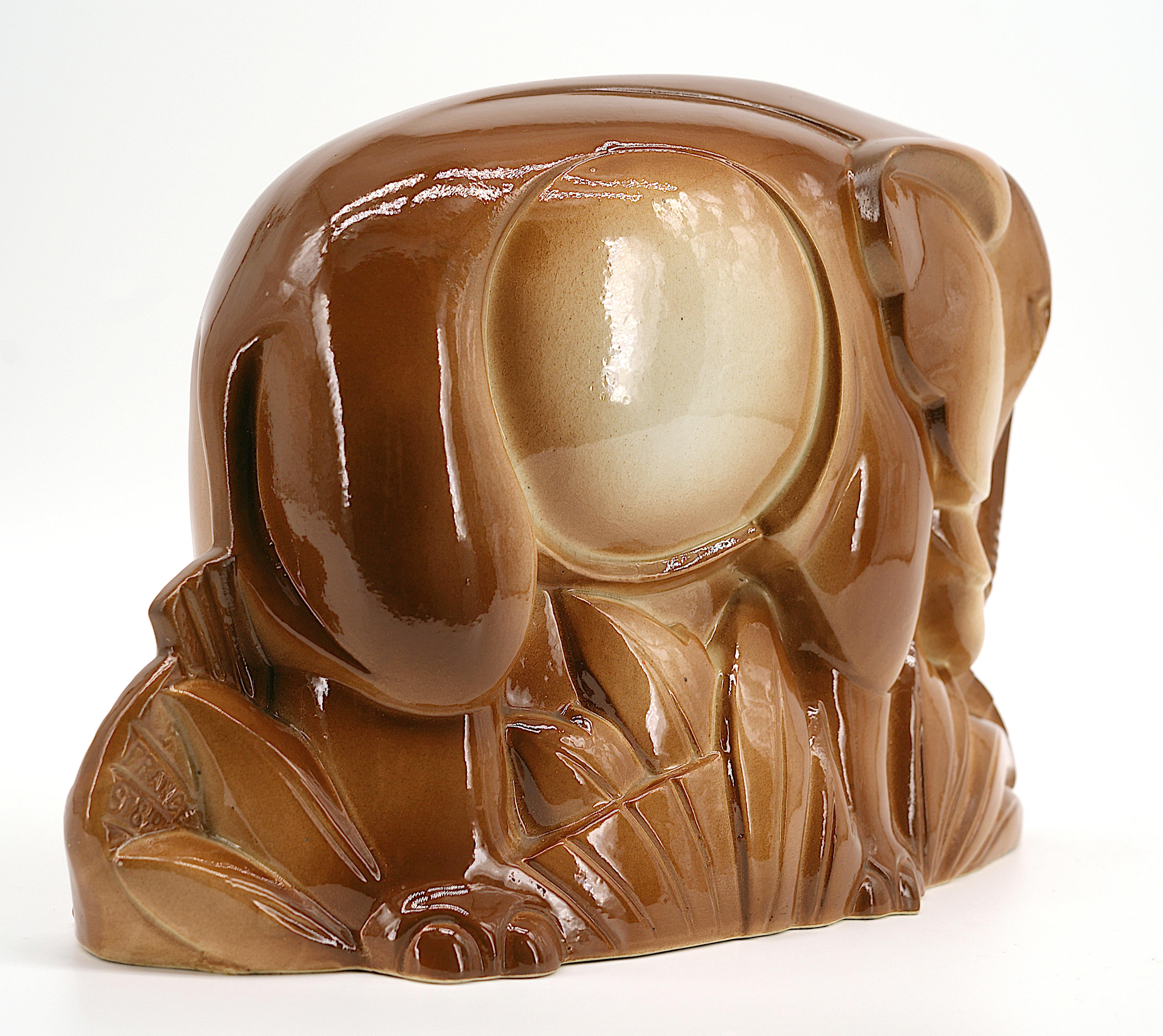 Charles LEMANCEAU French Art Deco Elephant Statue, 1920 For Sale 5