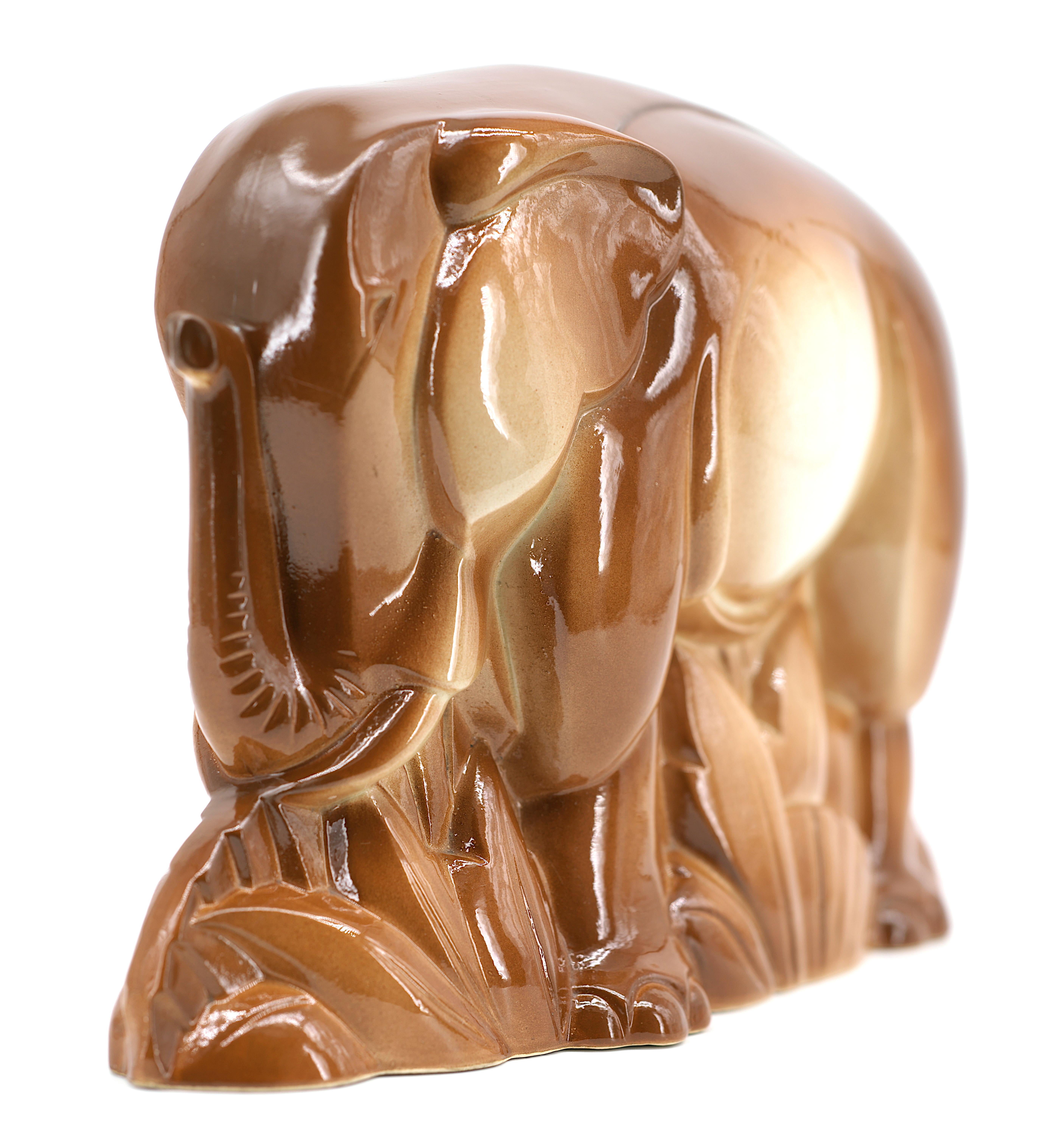 Charles LEMANCEAU French Art Deco Elephant Statue, 1920 For Sale 2