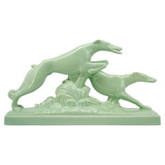 Vintage Charles LEMANCEAU French Art Deco Greyhound Couple, 1930s