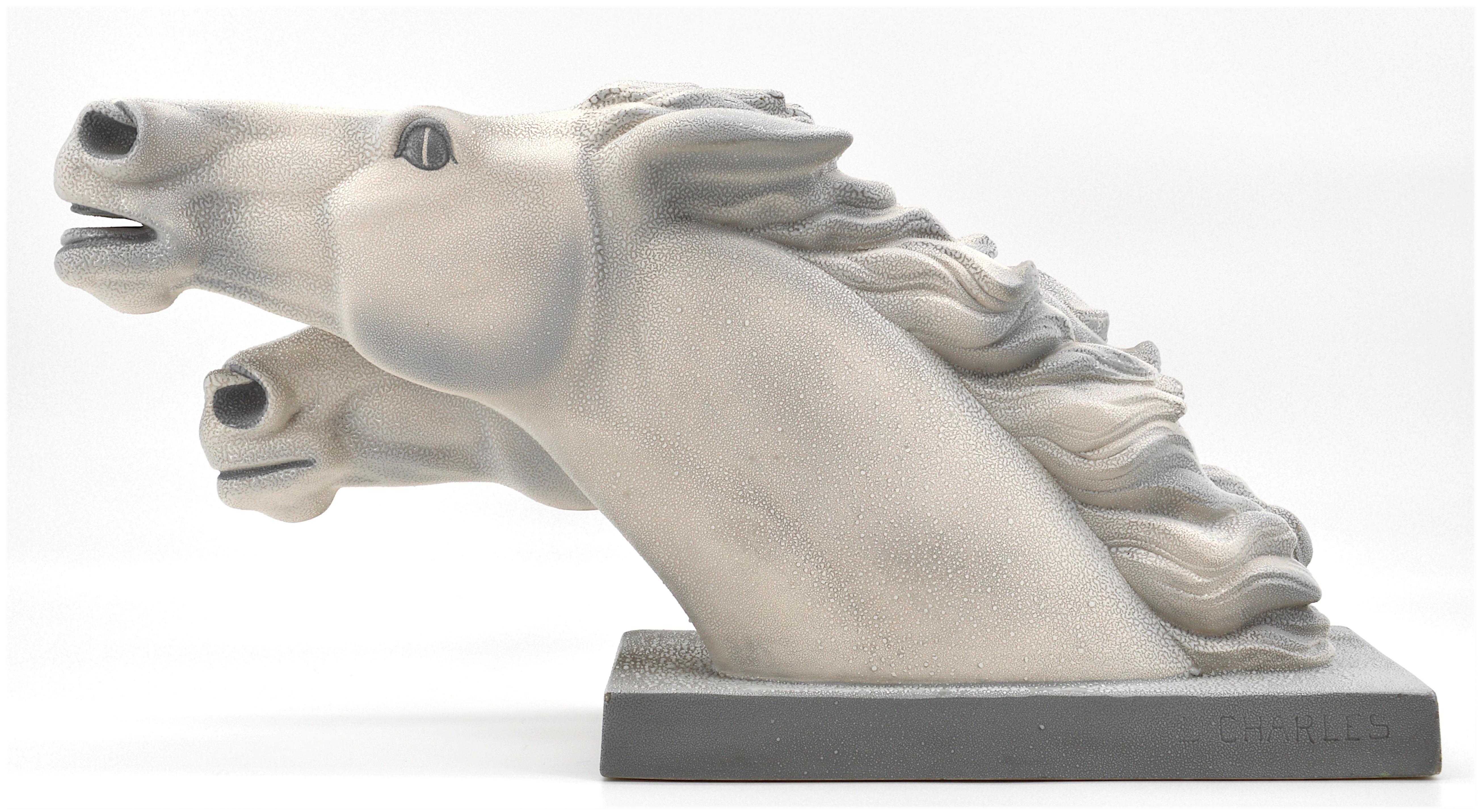 Milieu du XXe siècle Charles Lemanceau, statue de cheval Art déco française « au mât de chasse », années 1930 en vente