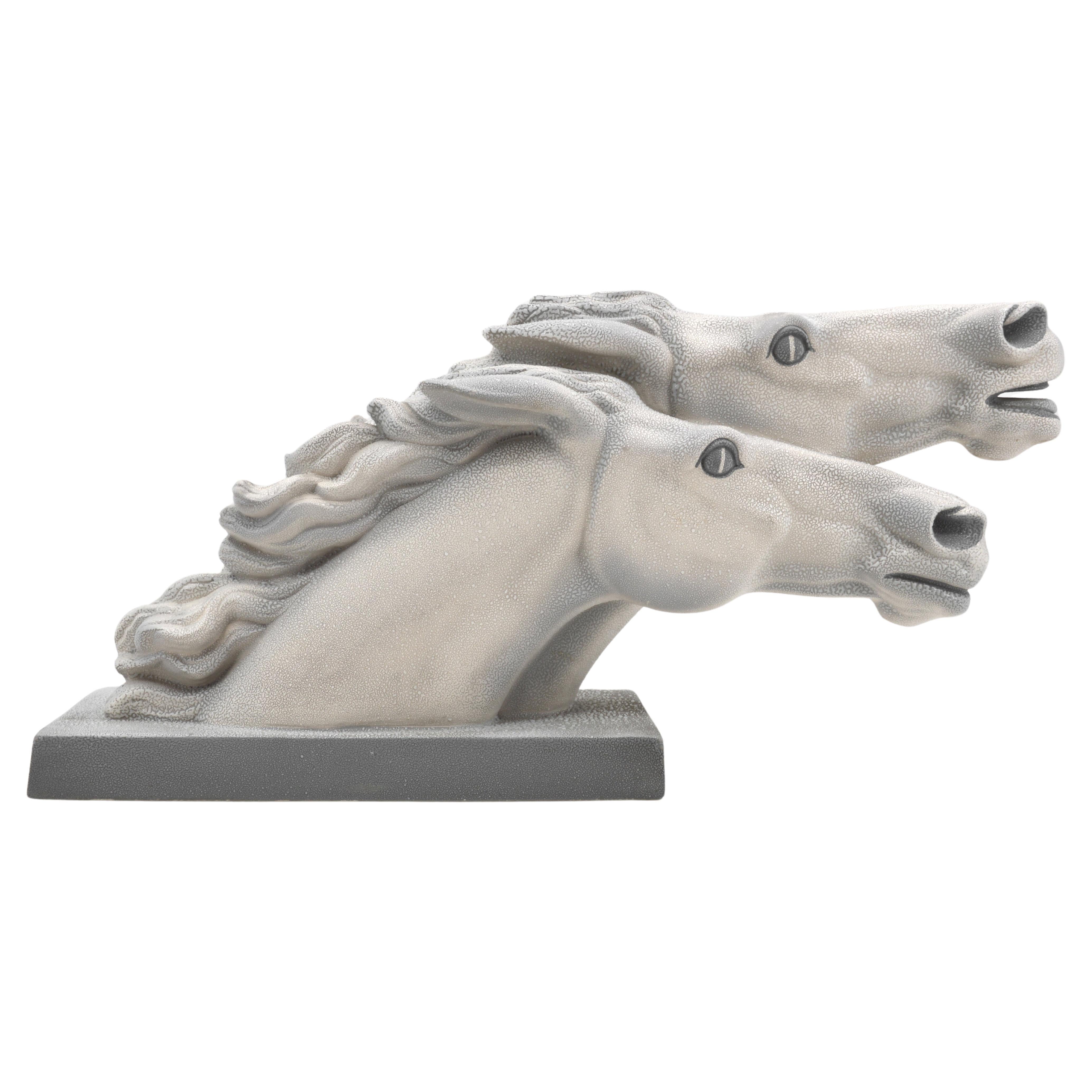 Charles Lemanceau, statue de cheval Art déco française « au mât de chasse », années 1930