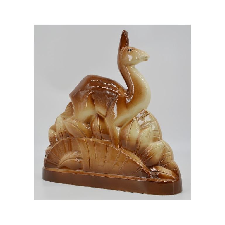 Ceramica Charles Lemanceau Statua di lama Art Deco francese 1920 in vendita