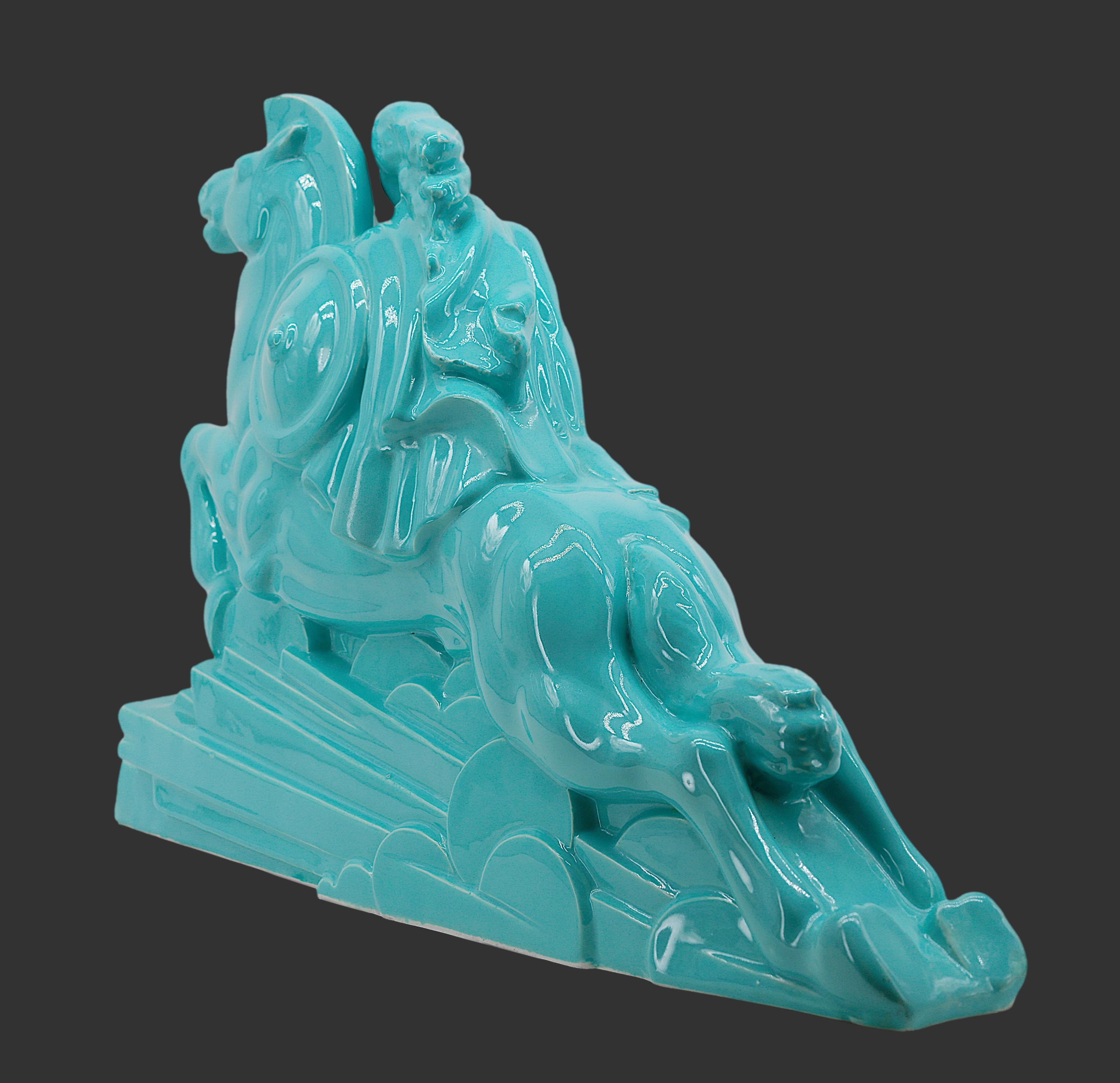 Charles Lemanceau Französische Art-déco- Valkyrie-Statue im Art déco-Stil, 1920 im Angebot 8