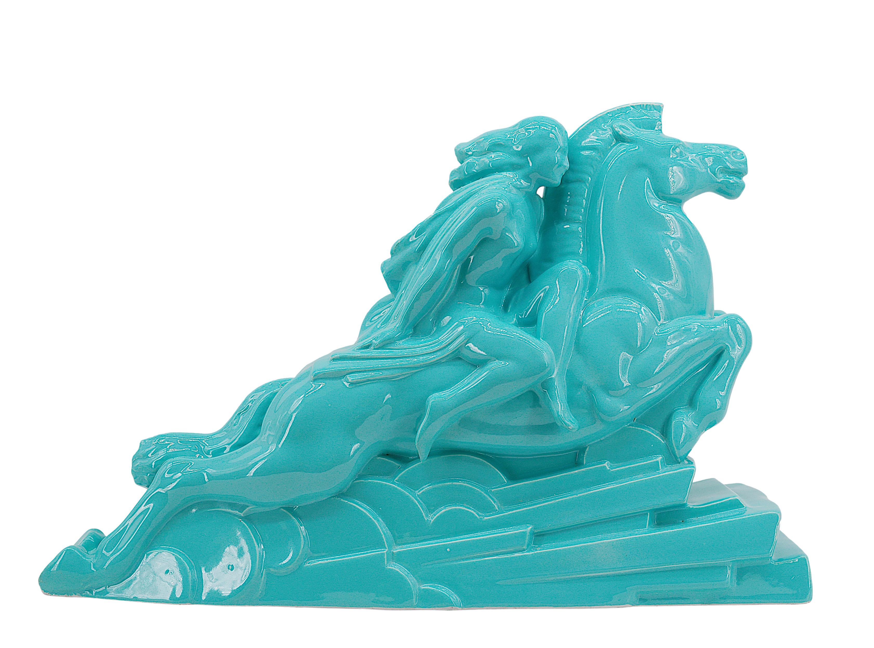 Charles Lemanceau Französische Art-déco- Valkyrie-Statue im Art déco-Stil, 1920 im Angebot 9