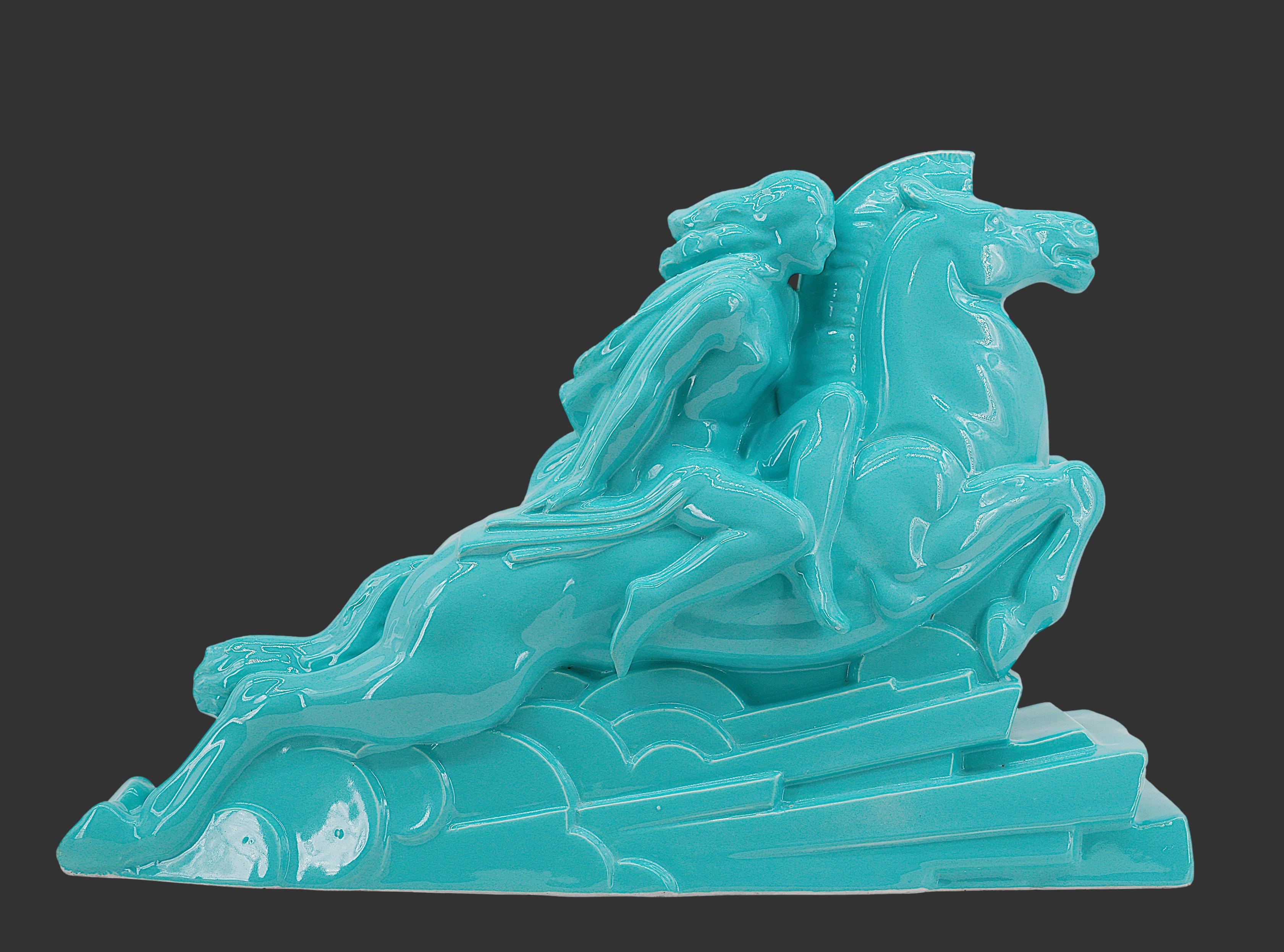 Charles Lemanceau Französische Art-déco- Valkyrie-Statue im Art déco-Stil, 1920 im Angebot 10