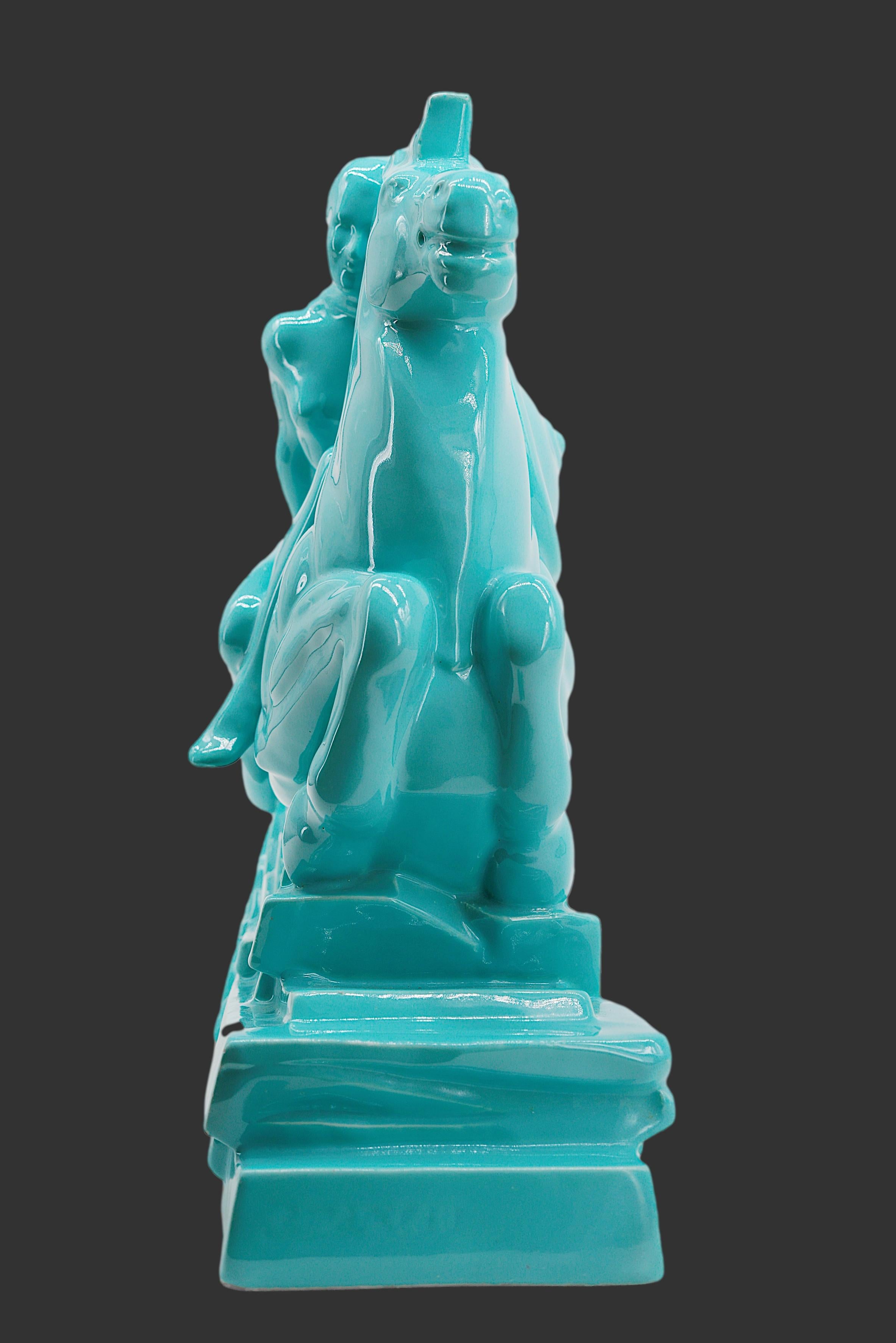 Charles Lemanceau Französische Art-déco- Valkyrie-Statue im Art déco-Stil, 1920 (Keramik) im Angebot