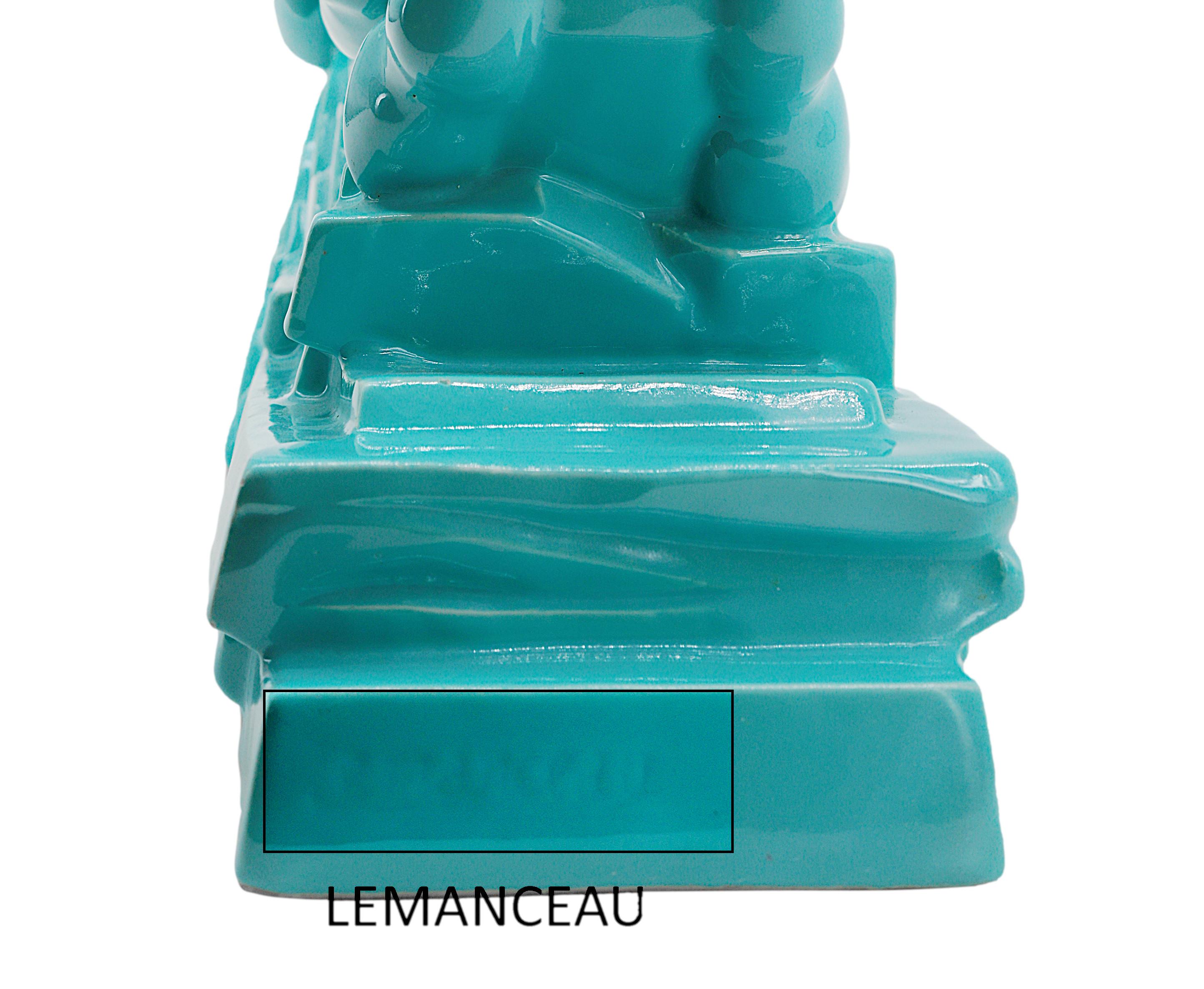 Charles Lemanceau Französische Art-déco- Valkyrie-Statue im Art déco-Stil, 1920 im Angebot 1