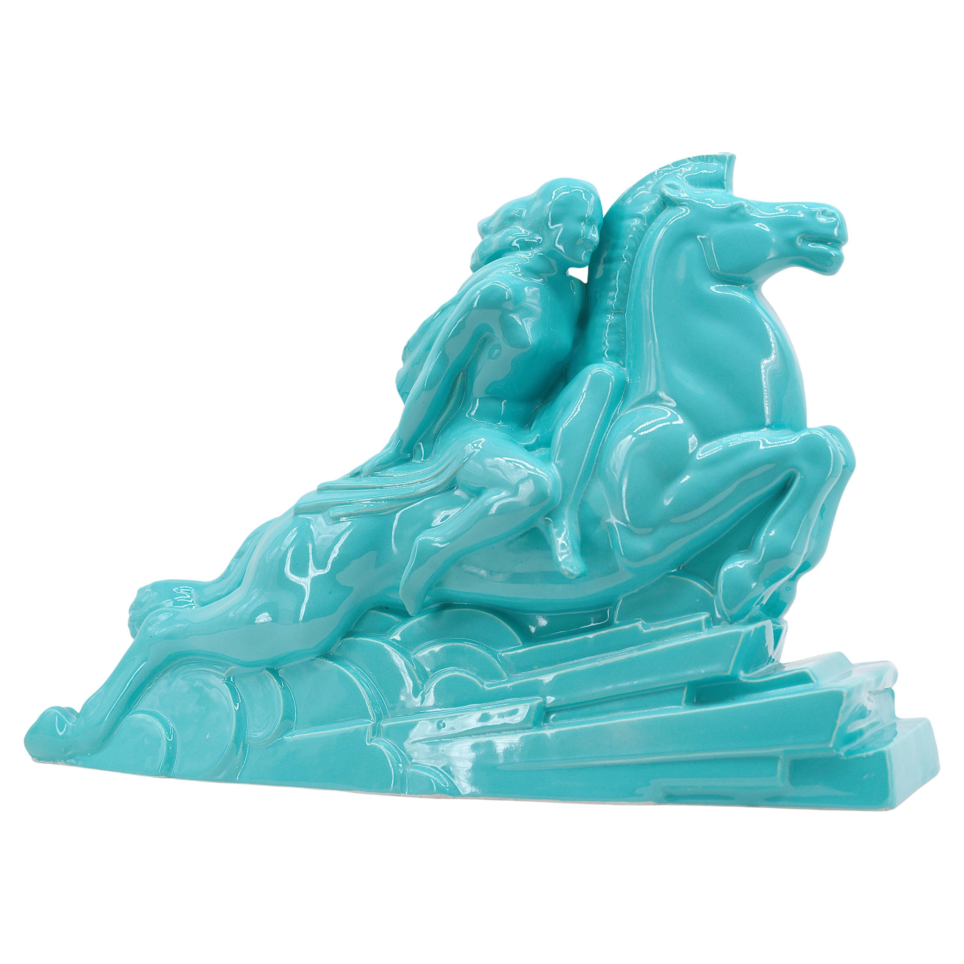 Charles Lemanceau Französische Art-déco- Valkyrie-Statue im Art déco-Stil, 1920 im Angebot