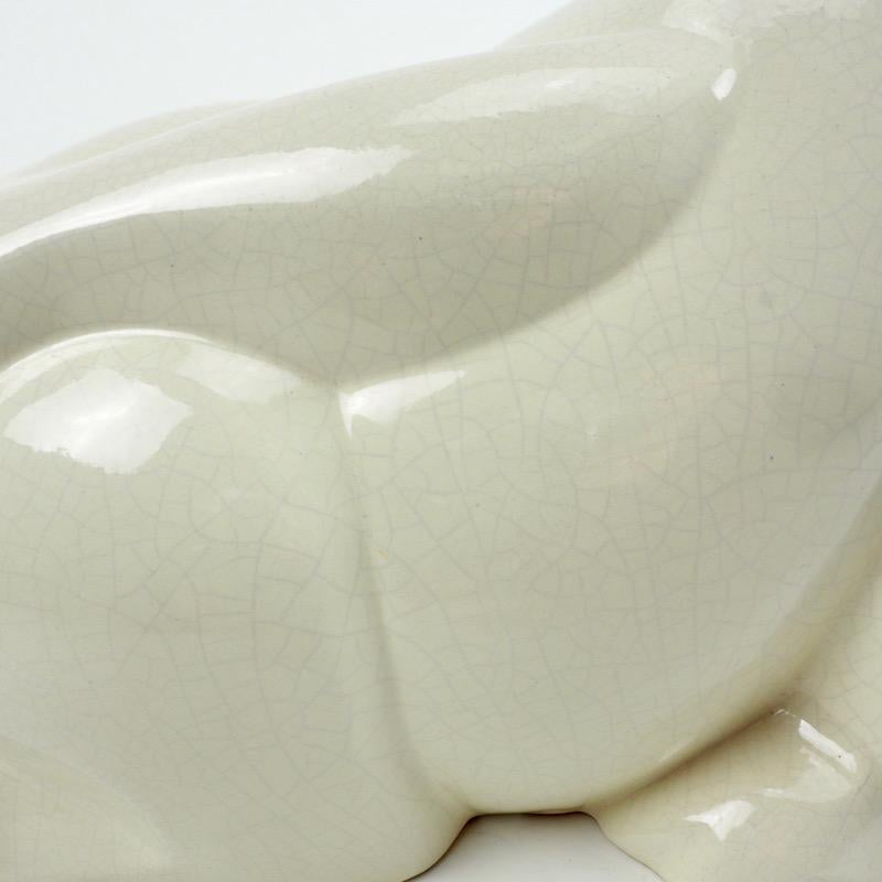 Charles Lemanceau French Art Deco White Ceramic Rabbit 5