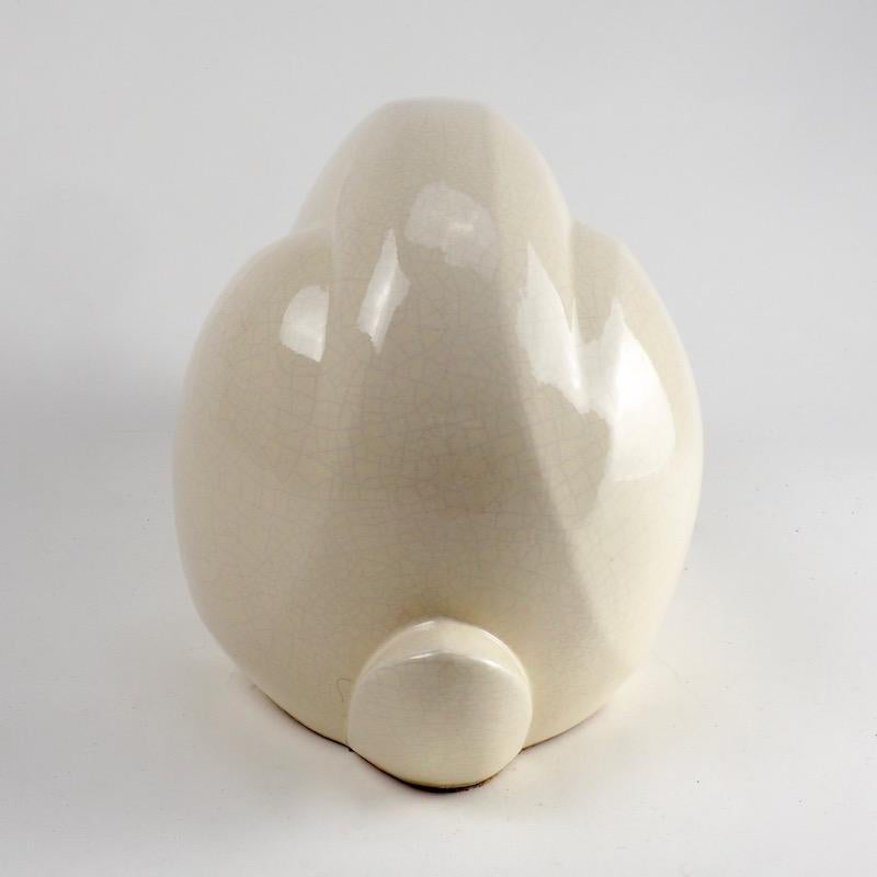 Charles Lemanceau French Art Deco White Ceramic Rabbit 3